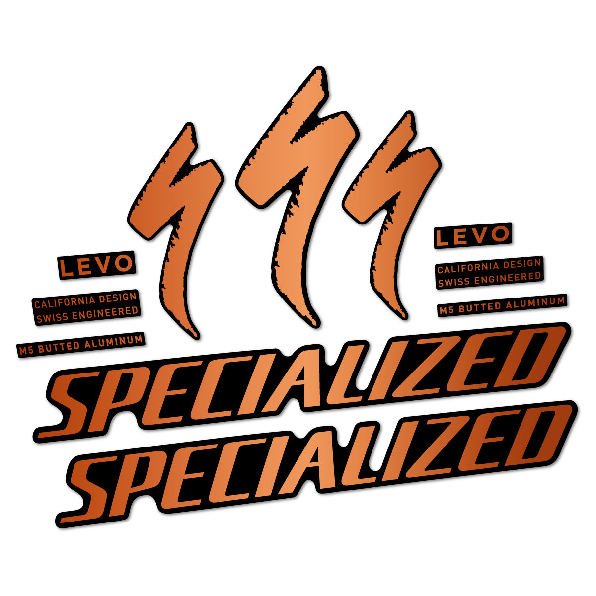 Compatible Stickers for Specialized Levo Gen 4 Alloy 2025-2026, Frame vinyl decals - Bronze