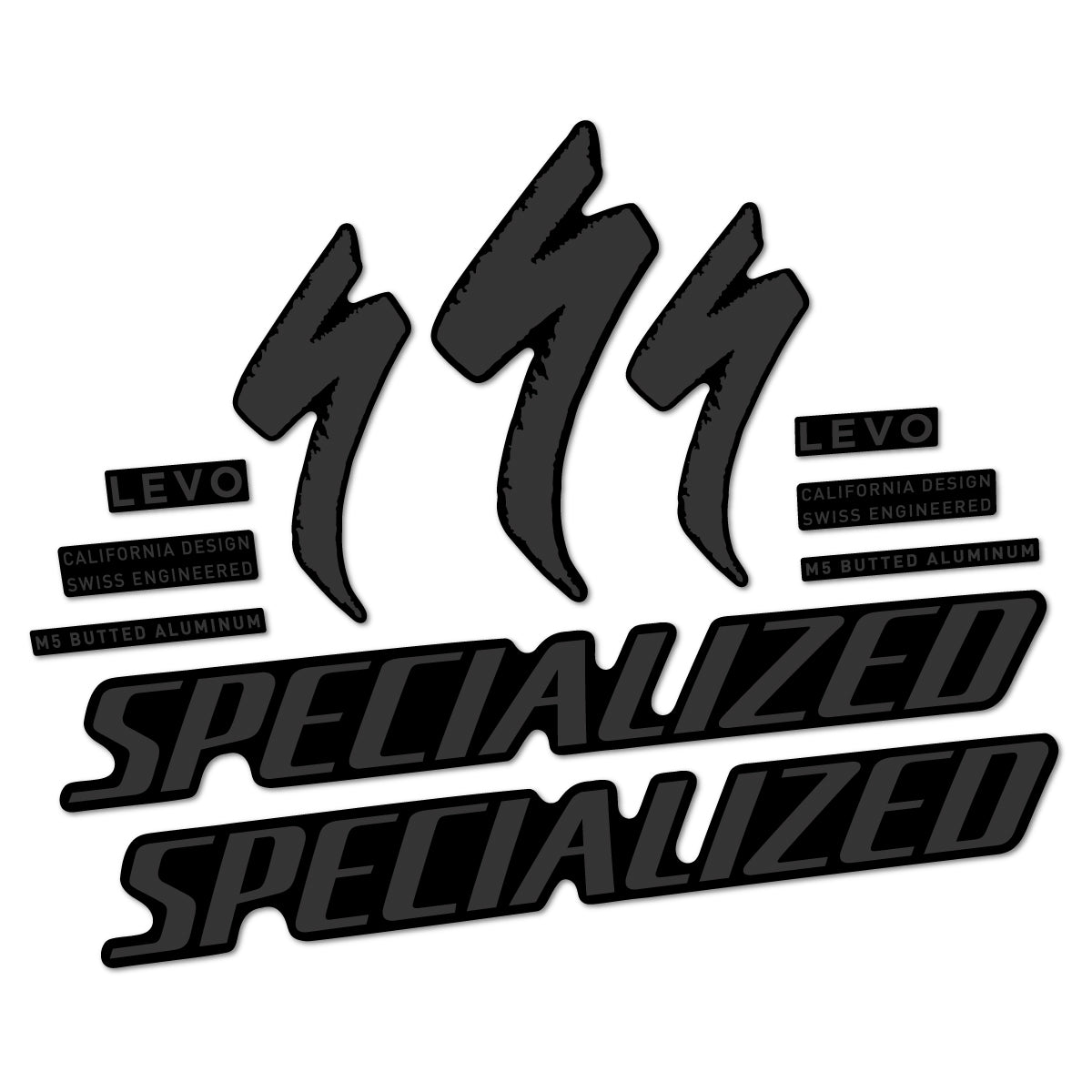 Compatible Stickers for Specialized Levo Gen 4 Alloy 2025-2026, Frame vinyl decals - Very Dark Grey