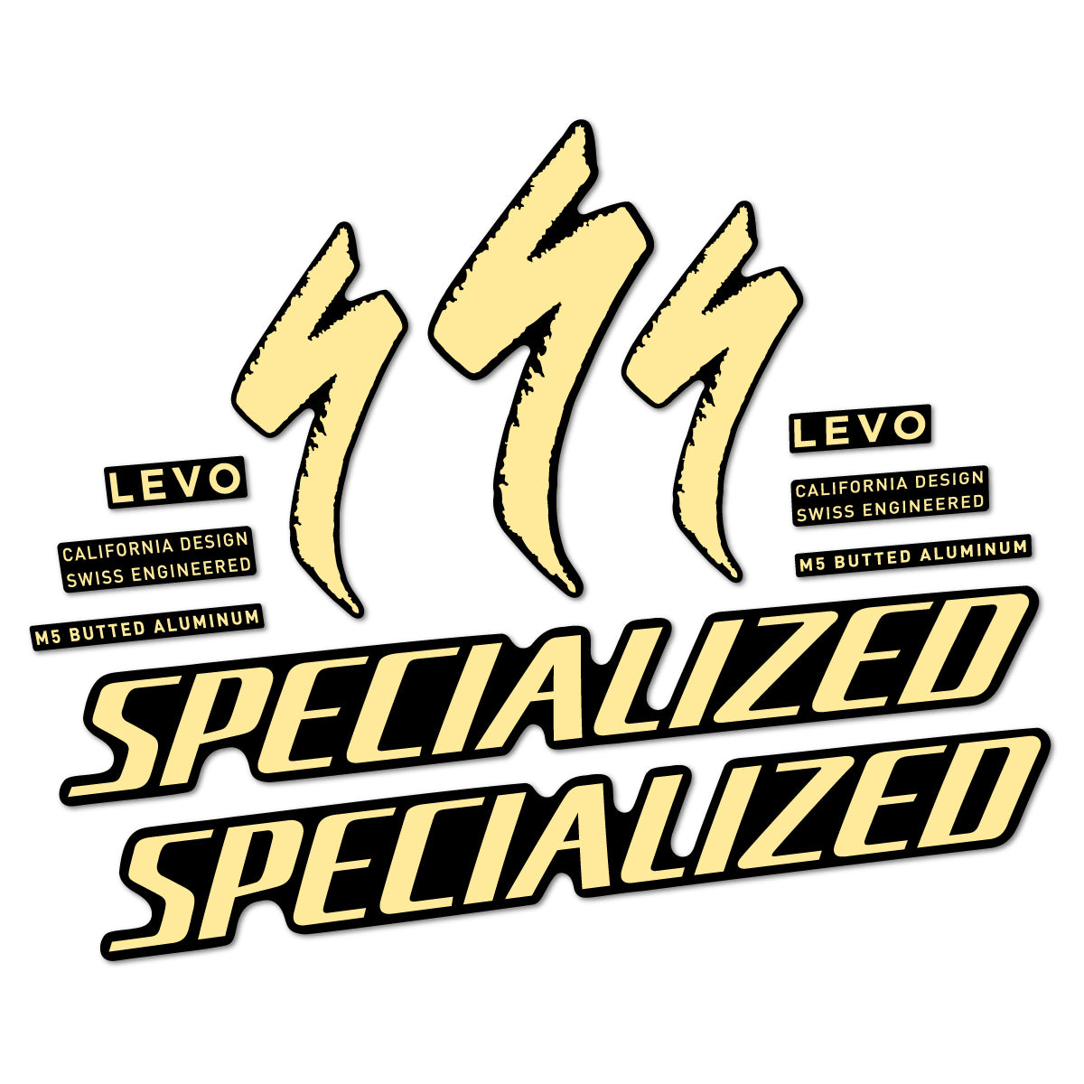 Compatible Stickers for Specialized Levo Gen 4 Alloy 2025-2026, Frame vinyl decals - Cream