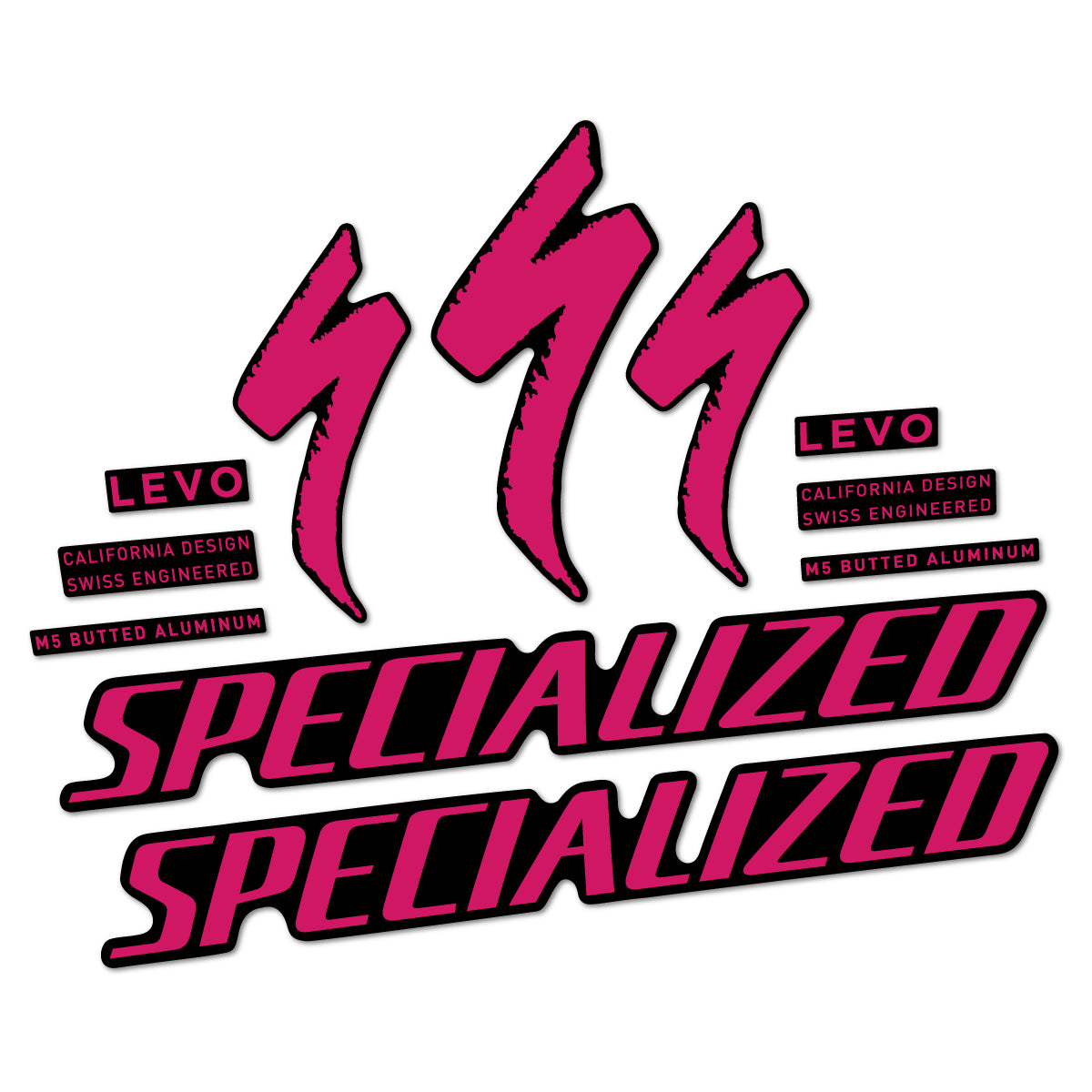 Compatible Stickers for Specialized Levo Gen 4 Alloy 2025-2026, Frame vinyl decals - Dark Pink