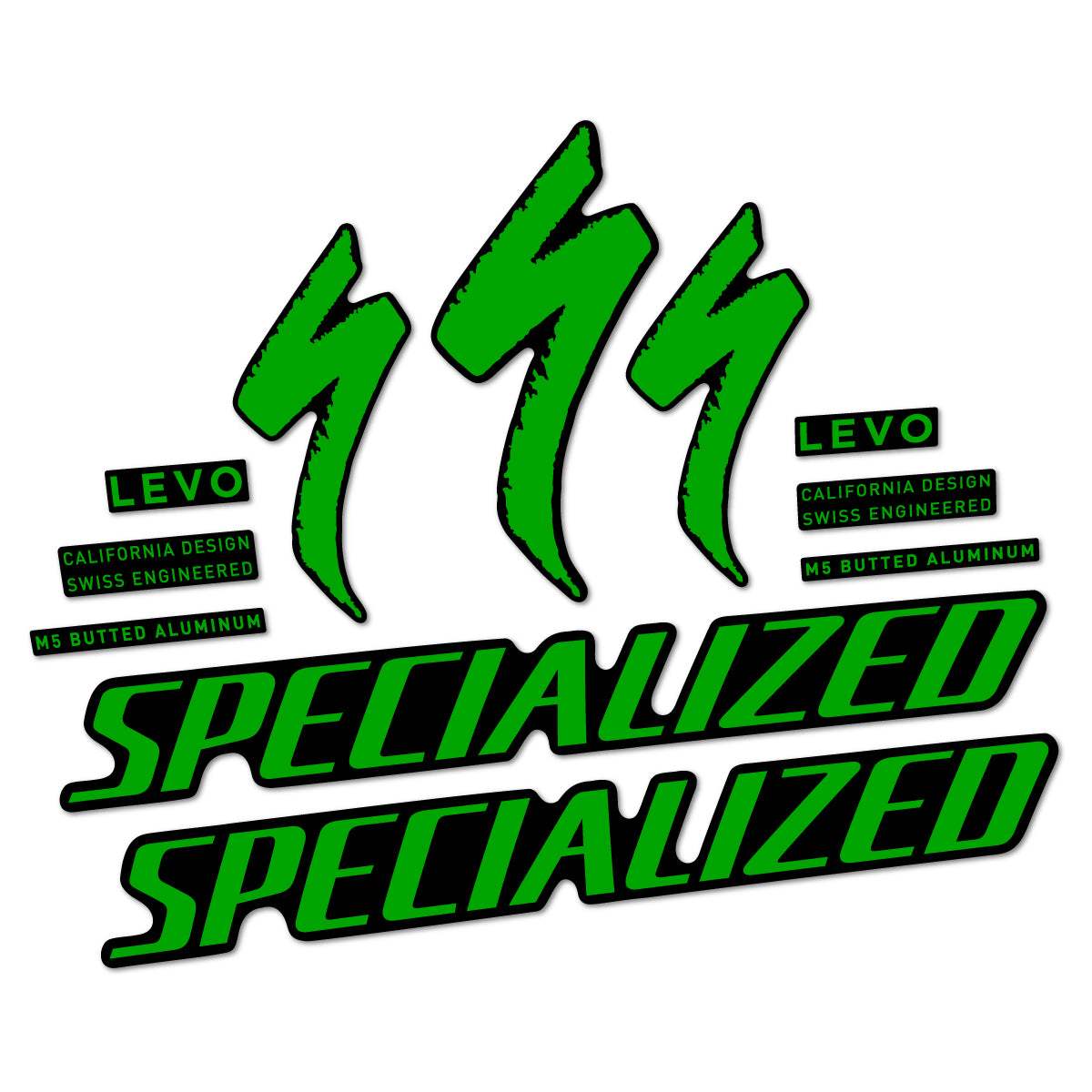 Compatible Stickers for Specialized Levo Gen 4 Alloy 2025-2026, Frame vinyl decals - Green
