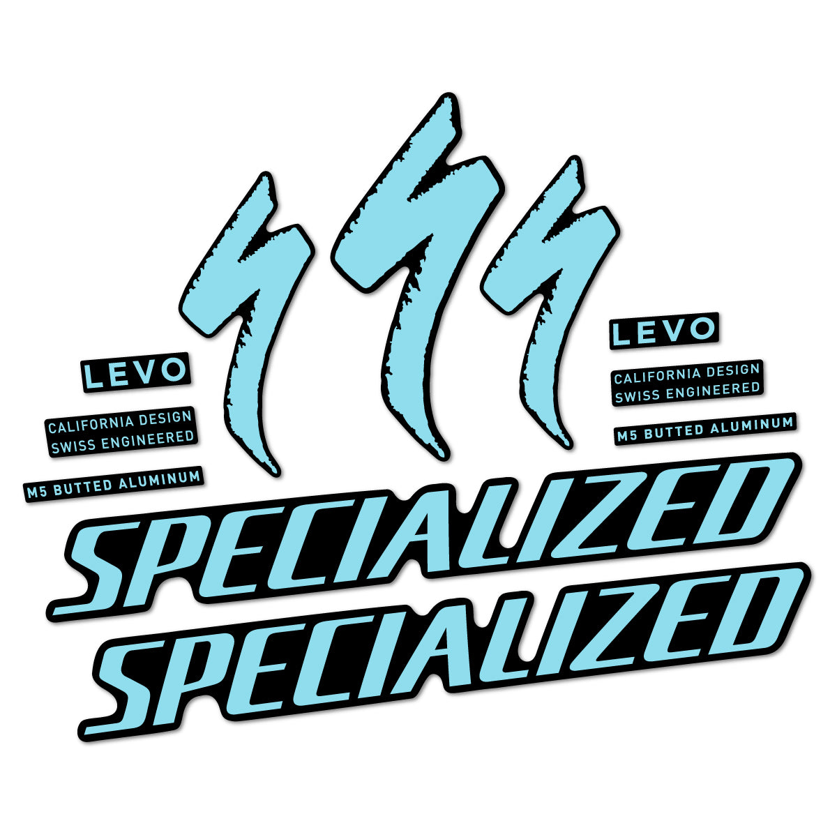 Compatible Stickers for Specialized Levo Gen 4 Alloy 2025-2026, Frame vinyl decals - Sky Blue