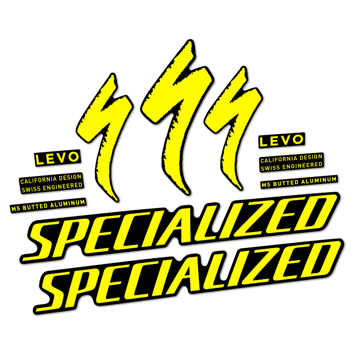 Compatible Stickers for Specialized Levo Gen 4 Alloy 2025-2026, Frame vinyl decals - Lemon Yellow