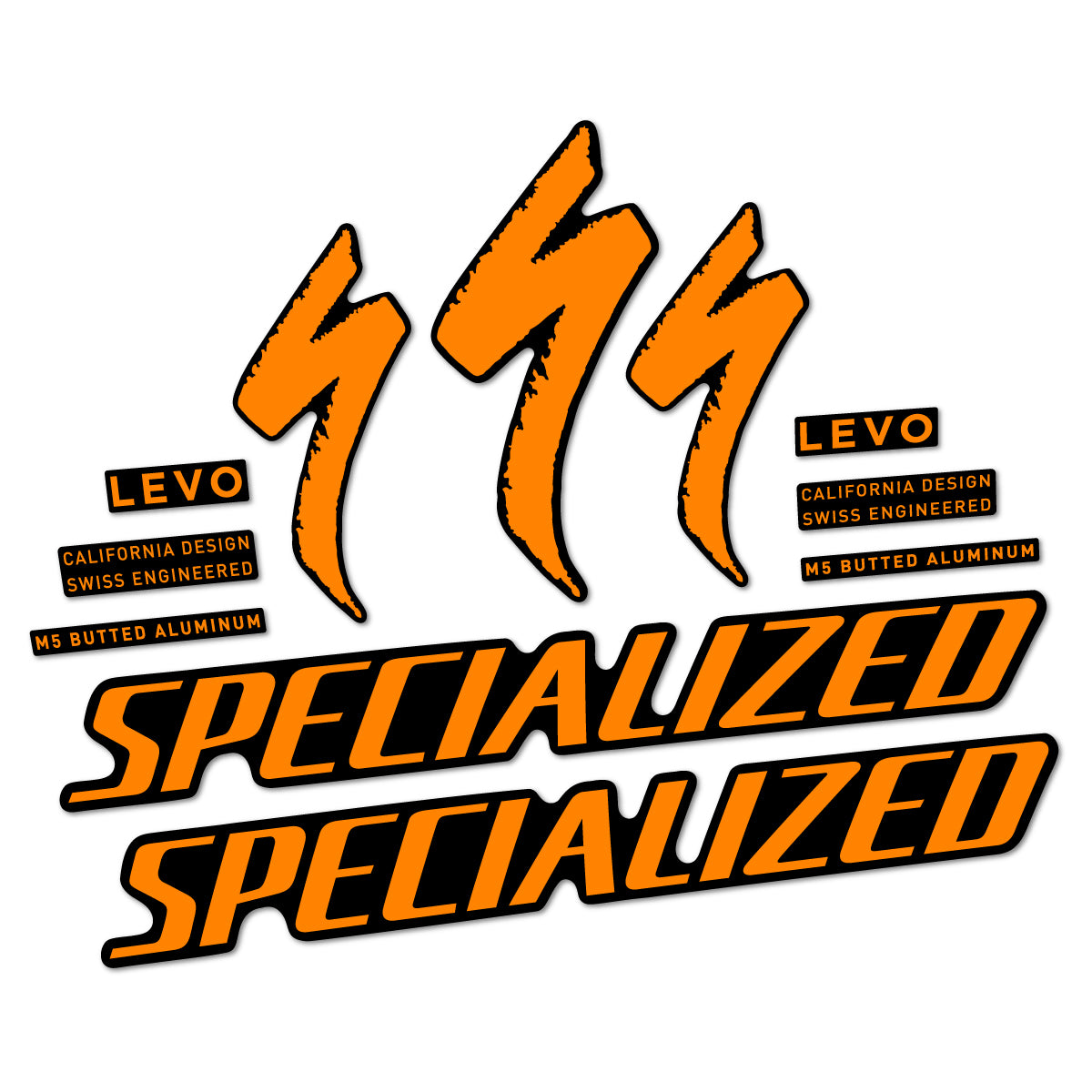 Compatible Stickers for Specialized Levo Gen 4 Alloy 2025-2026, Frame vinyl decals - Light Neon Orange