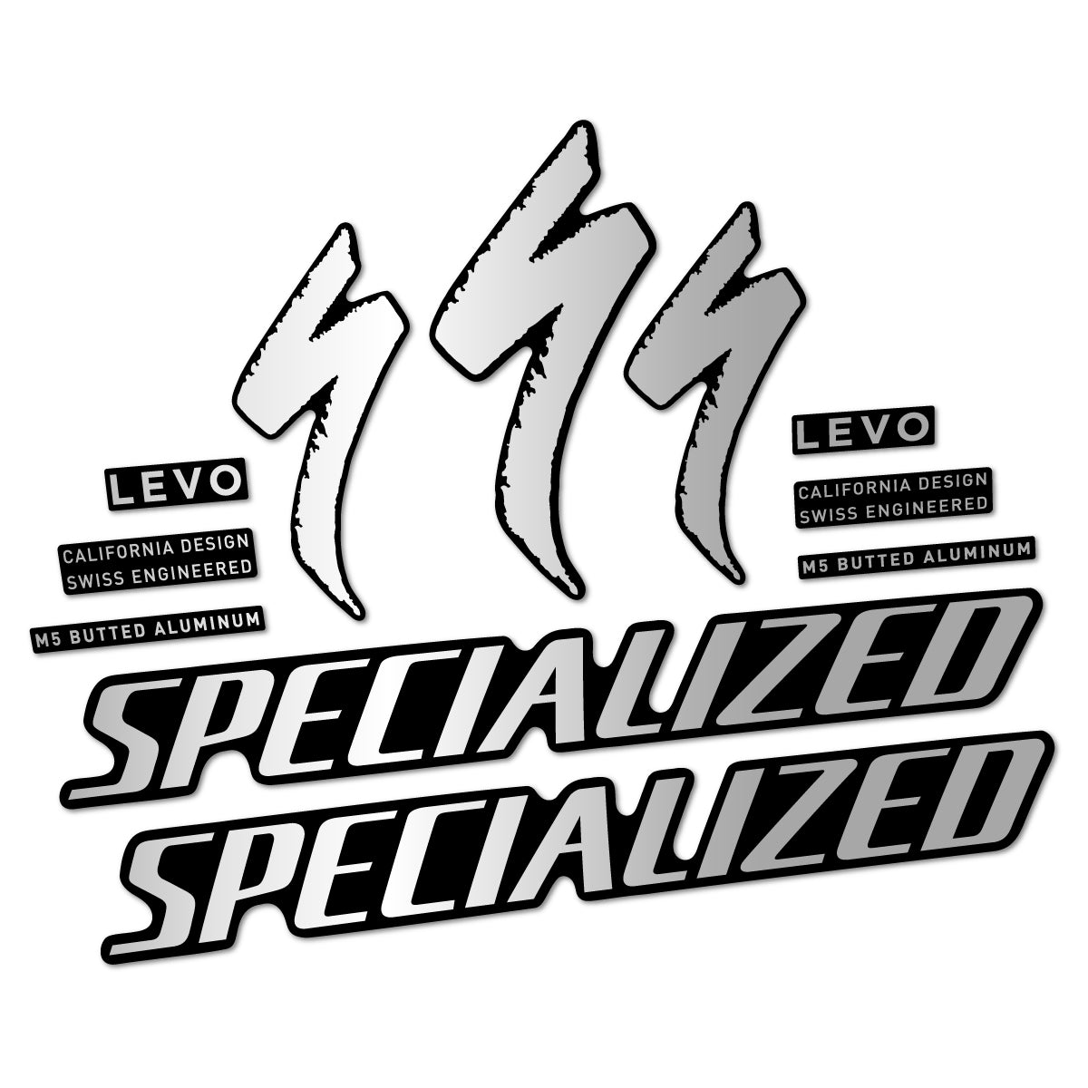 Compatible Stickers for Specialized Levo Gen 4 Alloy 2025-2026, Frame vinyl decals - Light Silver
