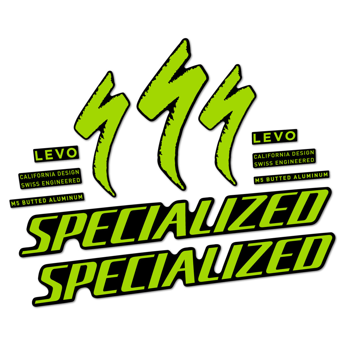 Compatible Stickers for Specialized Levo Gen 4 Alloy 2025-2026, Frame vinyl decals - Lime Green