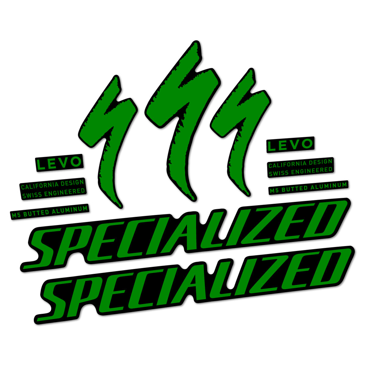 Compatible Stickers for Specialized Levo Gen 4 Alloy 2025-2026, Frame vinyl decals - Medium Green