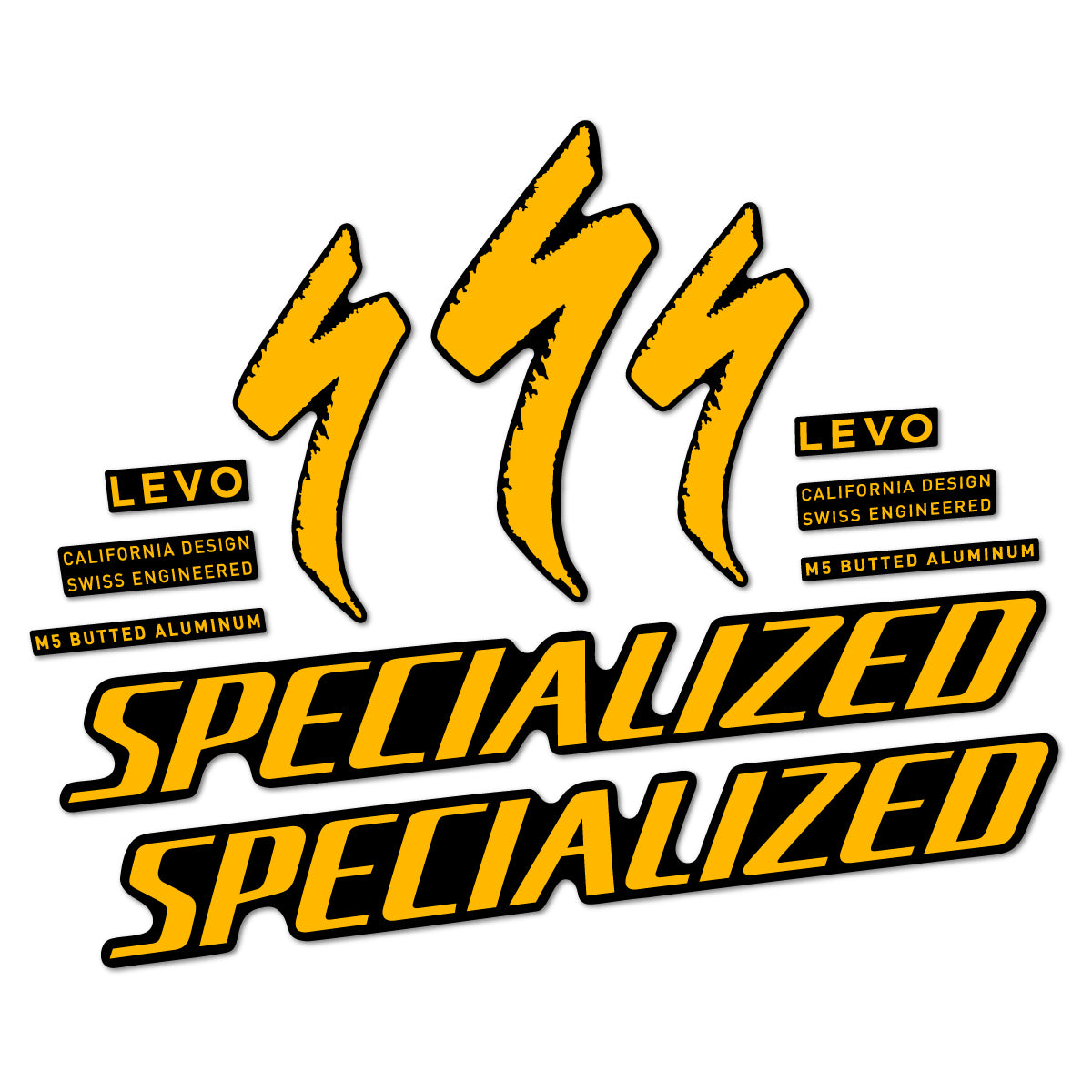 Compatible Stickers for Specialized Levo Gen 4 Alloy 2025-2026, Frame vinyl decals - Medium Yellow
