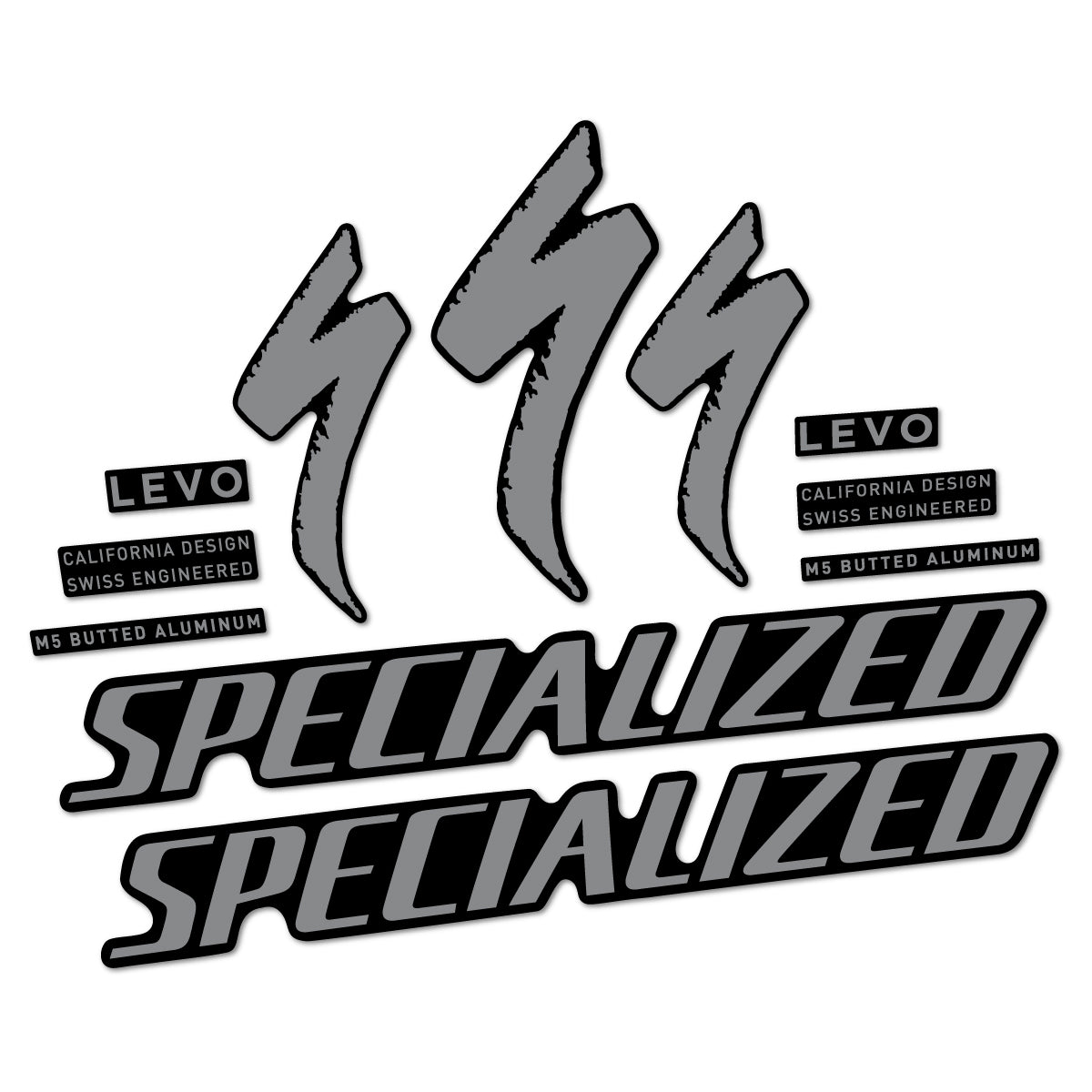 Compatible Stickers for Specialized Levo Gen 4 Alloy 2025-2026, Frame vinyl decals - Traffic Grey