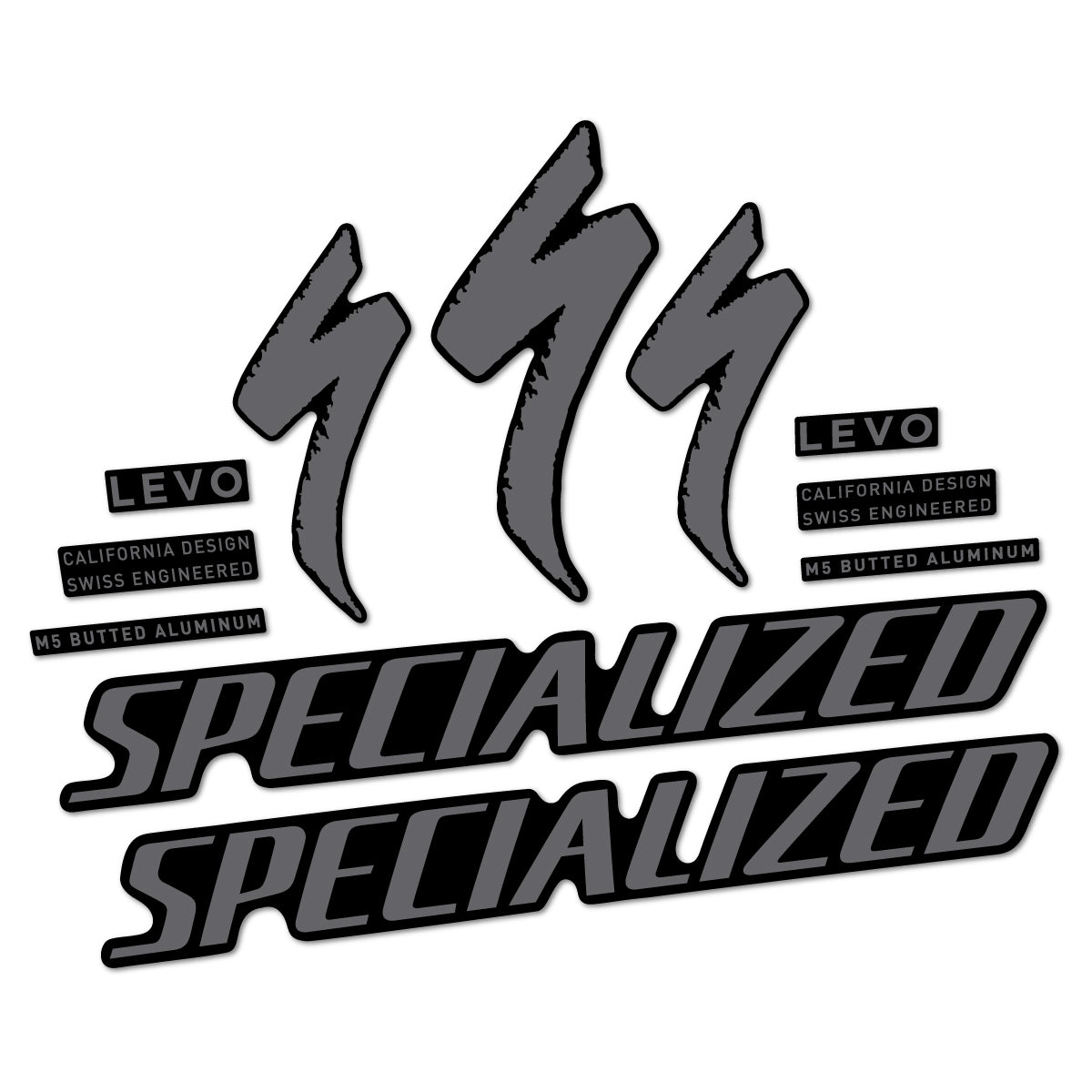 Compatible Stickers for Specialized Levo Gen 4 Alloy 2025-2026, Frame vinyl decals - Medium Grey