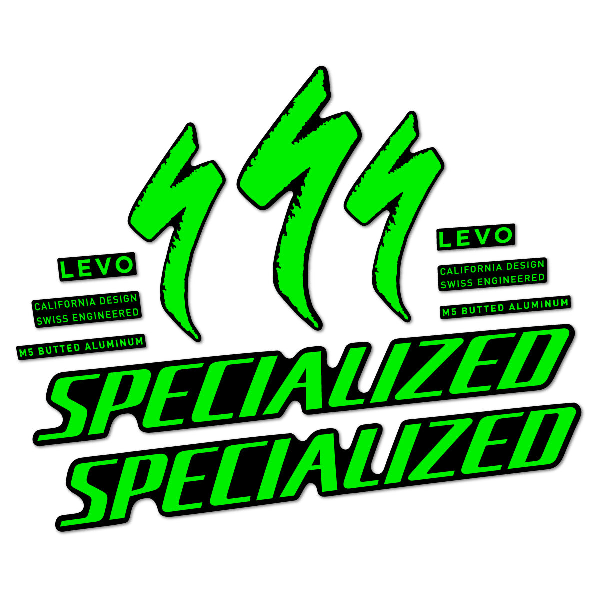 Compatible Stickers for Specialized Levo Gen 4 Alloy 2025-2026, Frame vinyl decals - Neon Green