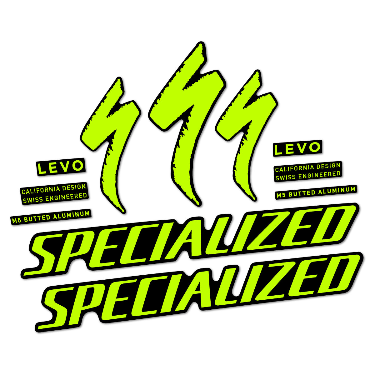 Compatible Stickers for Specialized Levo Gen 4 Alloy 2025-2026, Frame vinyl decals - Lime Neon
