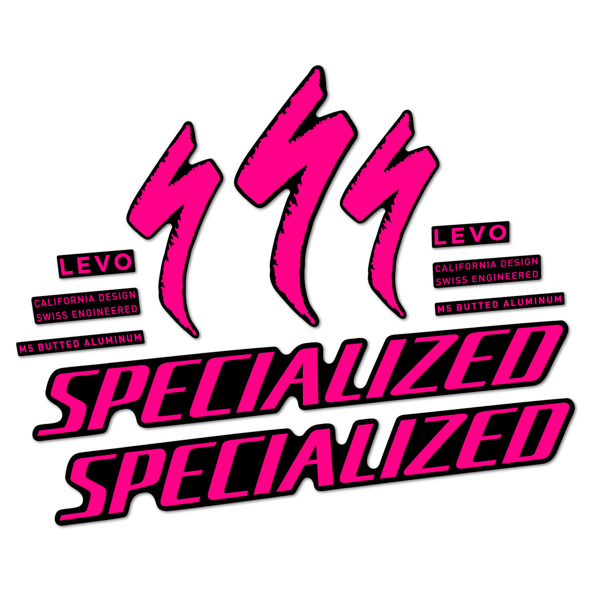 Compatible Stickers for Specialized Levo Gen 4 Alloy 2025-2026, Frame vinyl decals - Neon Pink