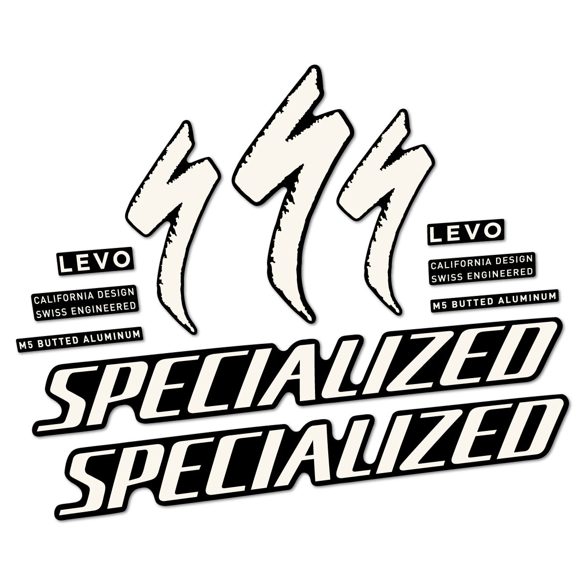 Compatible Stickers for Specialized Levo Gen 4 Alloy 2025-2026, Frame vinyl decals - Bone White