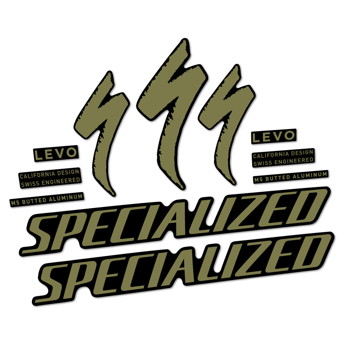 Compatible Stickers for Specialized Levo Gen 4 Alloy 2025-2026, Frame vinyl decals - Khaki