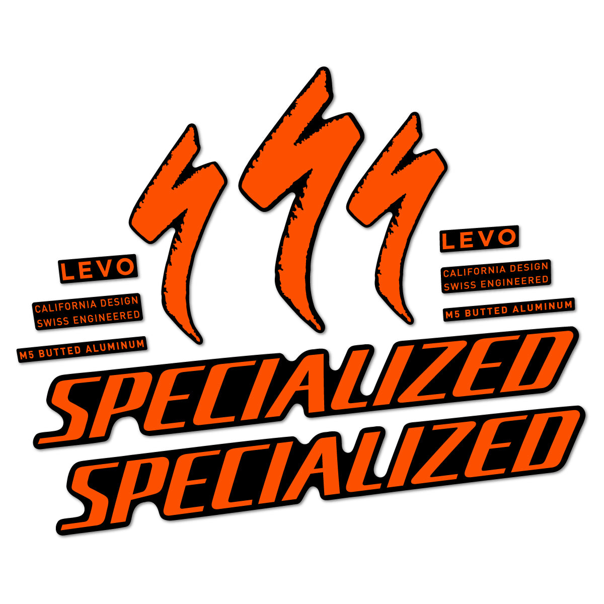 Compatible Stickers for Specialized Levo Gen 4 Alloy 2025-2026, Frame vinyl decals - Orange