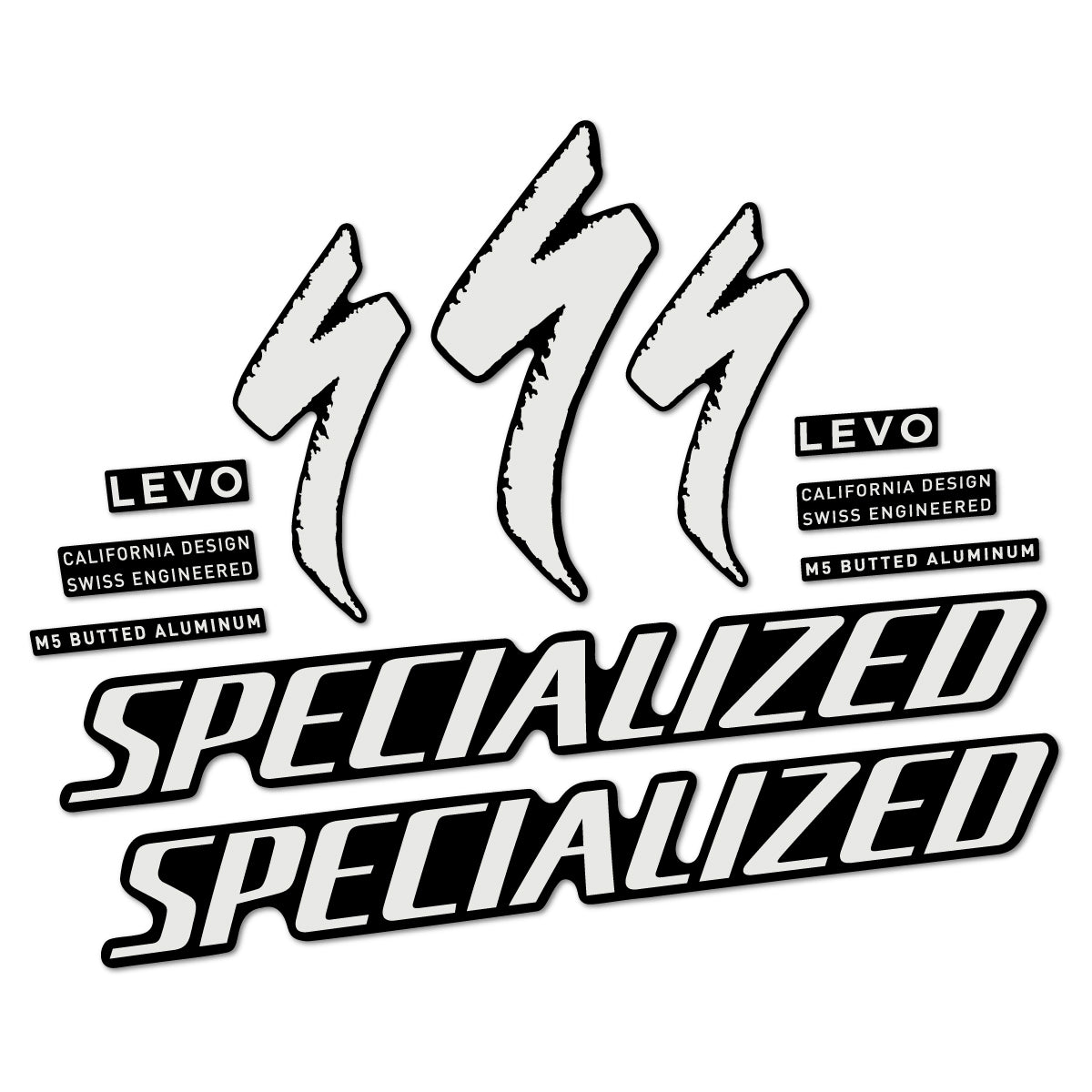 Compatible Stickers for Specialized Levo Gen 4 Alloy 2025-2026, Frame vinyl decals - Pearl Grey