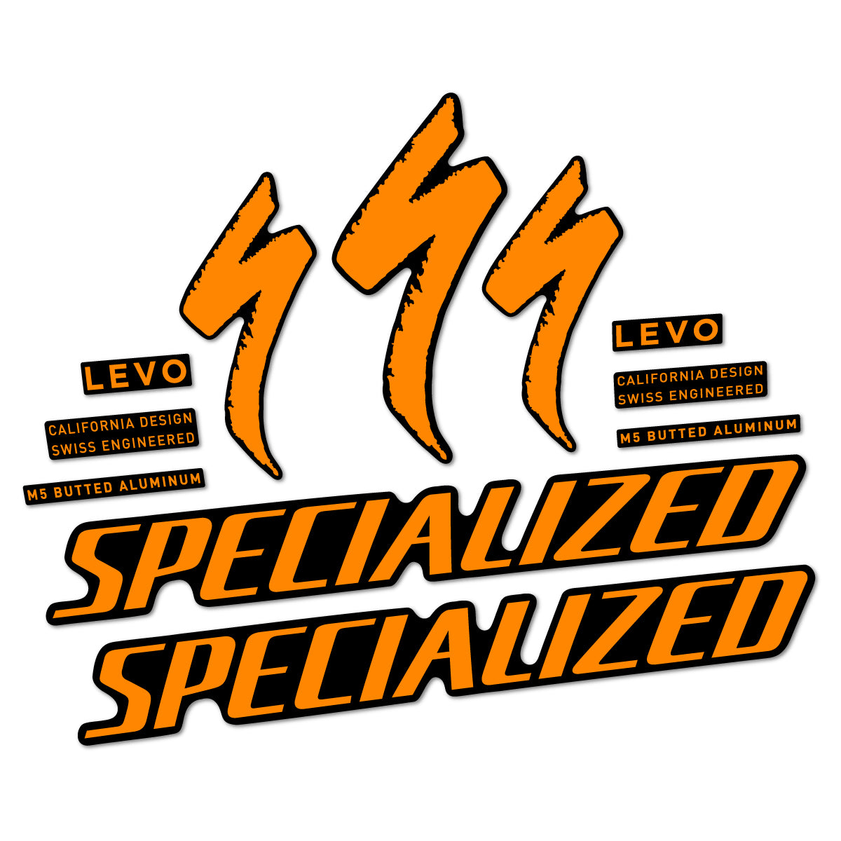 Compatible Stickers for Specialized Levo Gen 4 Alloy 2025-2026, Frame vinyl decals - Saffron Yellow
