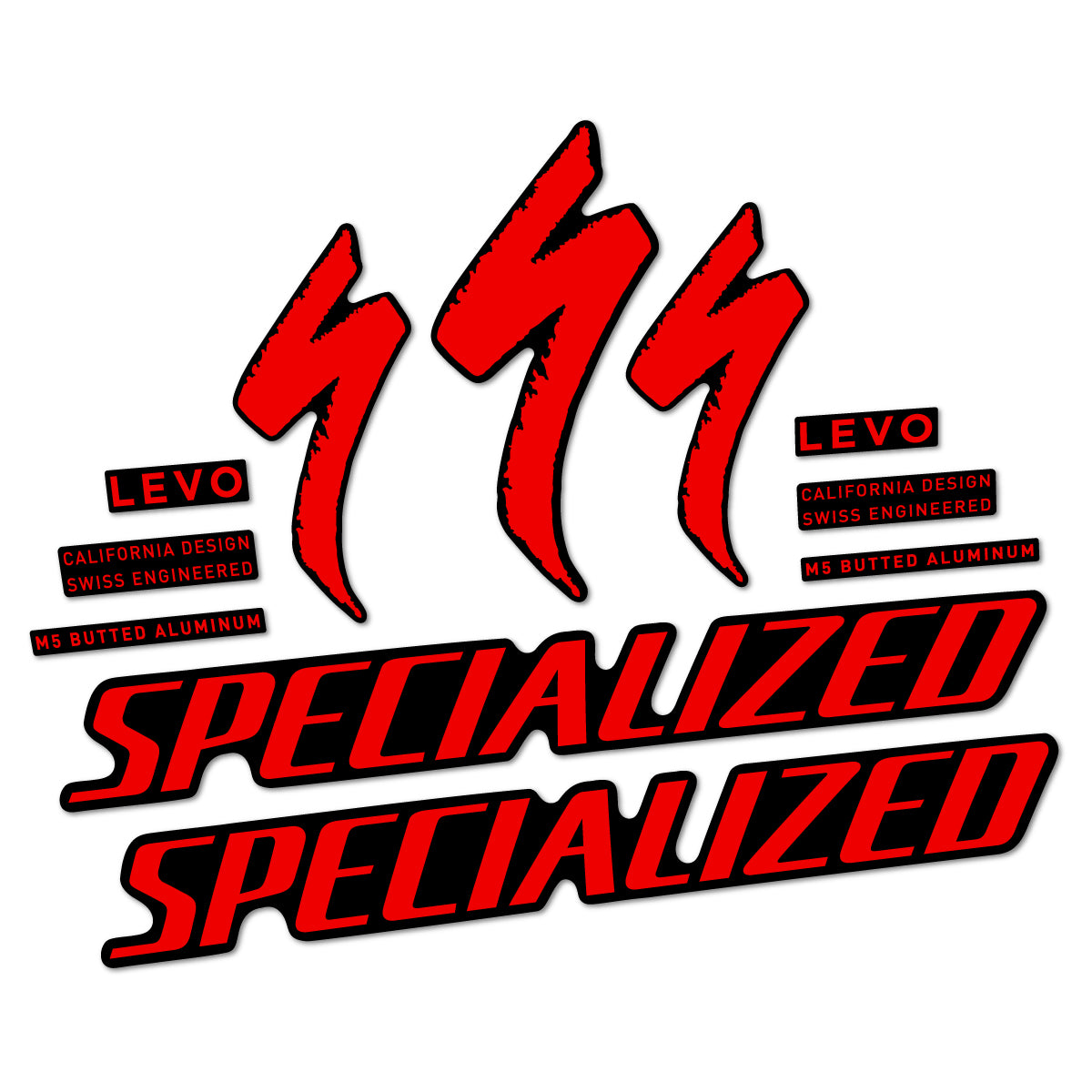Compatible Stickers for Specialized Levo Gen 4 Alloy 2025-2026, Frame vinyl decals - Red
