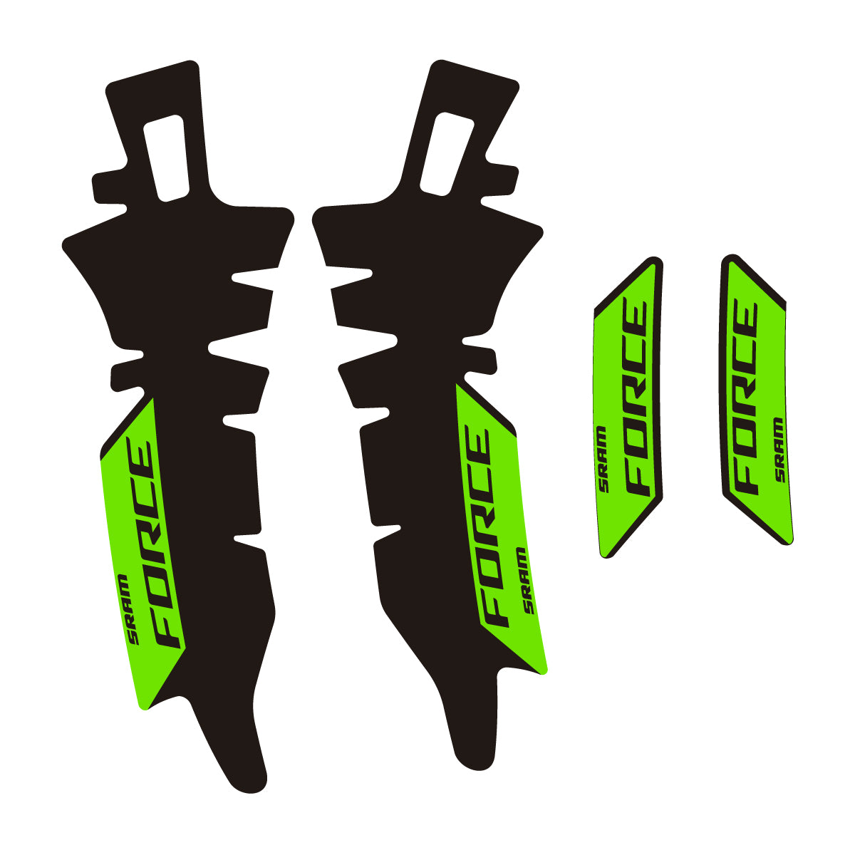 Compatible Stickers for SRAM Force E1 AXS XPLR, Brake vinyl decals - Apple Green