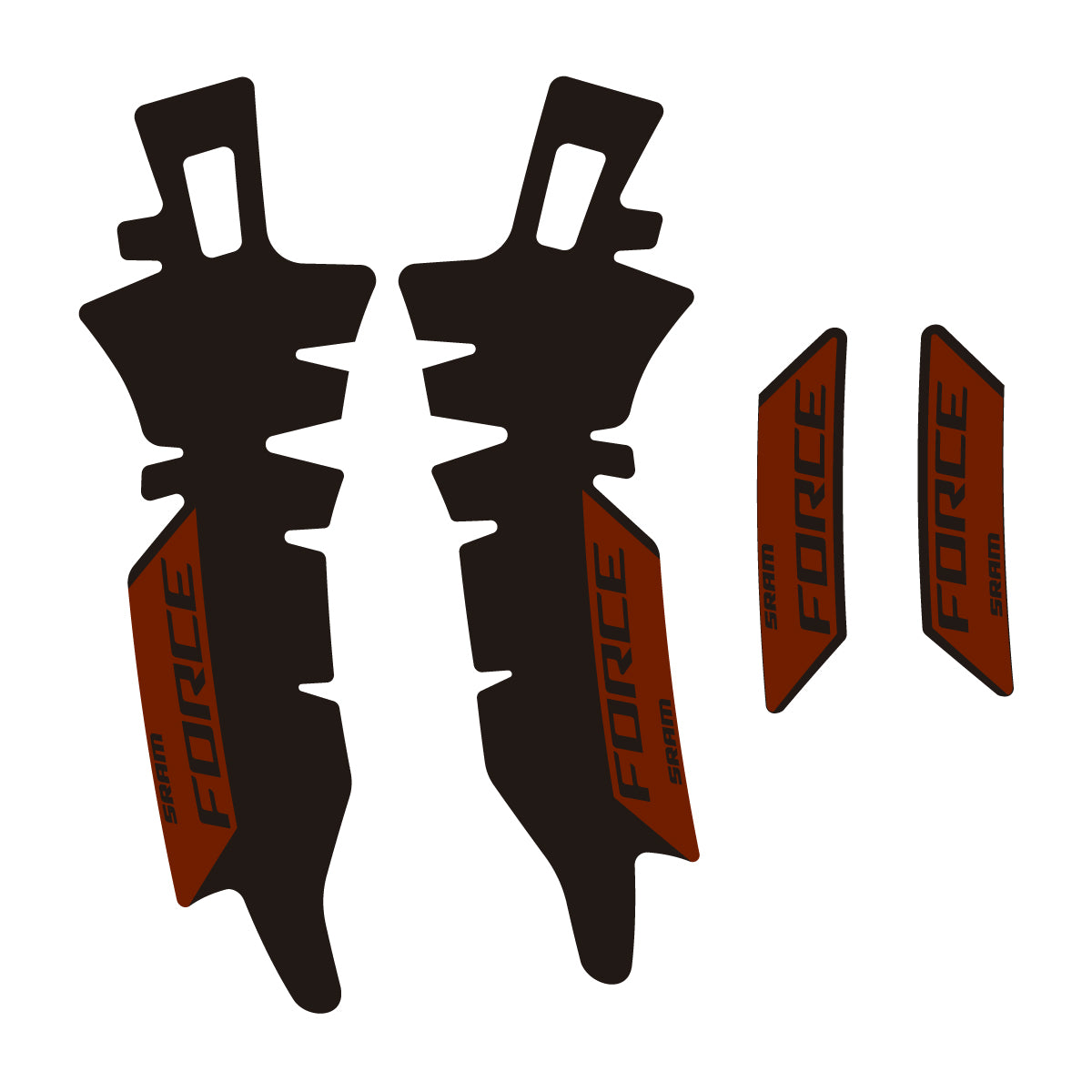 Compatible Stickers for SRAM Force E1 AXS XPLR, Brake vinyl decals - Brown