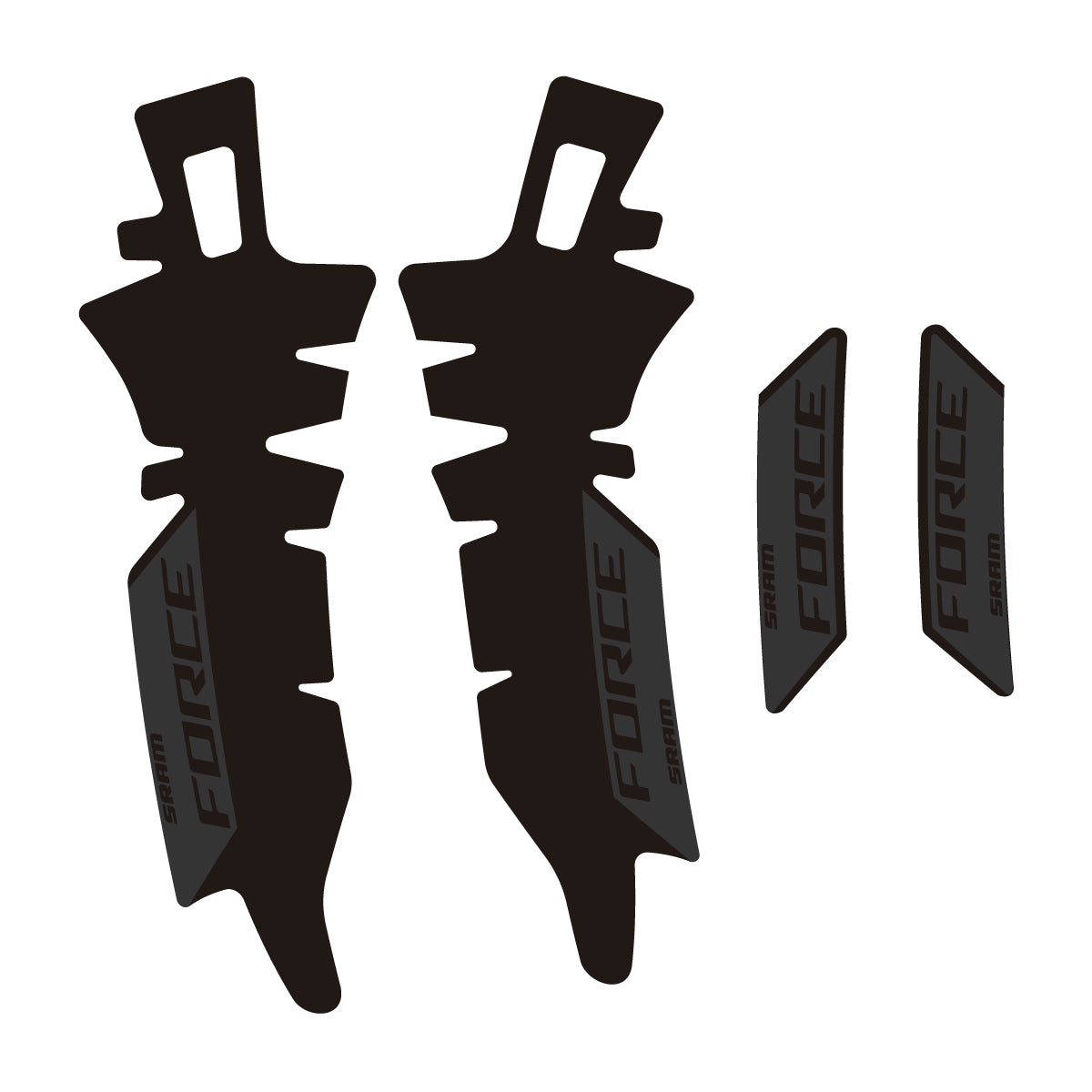 Compatible Stickers for SRAM Force E1 AXS XPLR, Brake vinyl decals - Very Dark Grey
