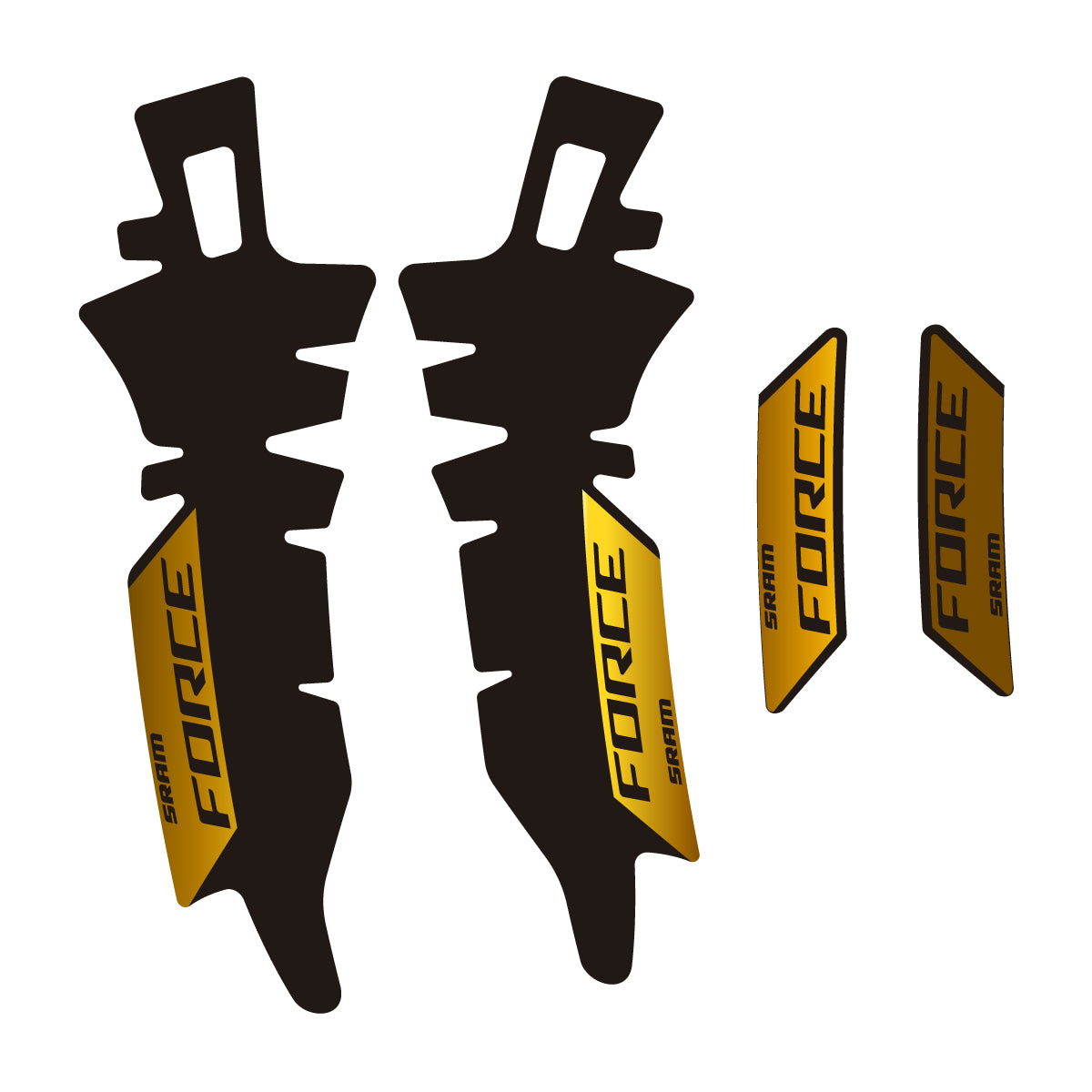 Compatible Stickers for SRAM Force E1 AXS XPLR, Brake vinyl decals - Chrome Gold
