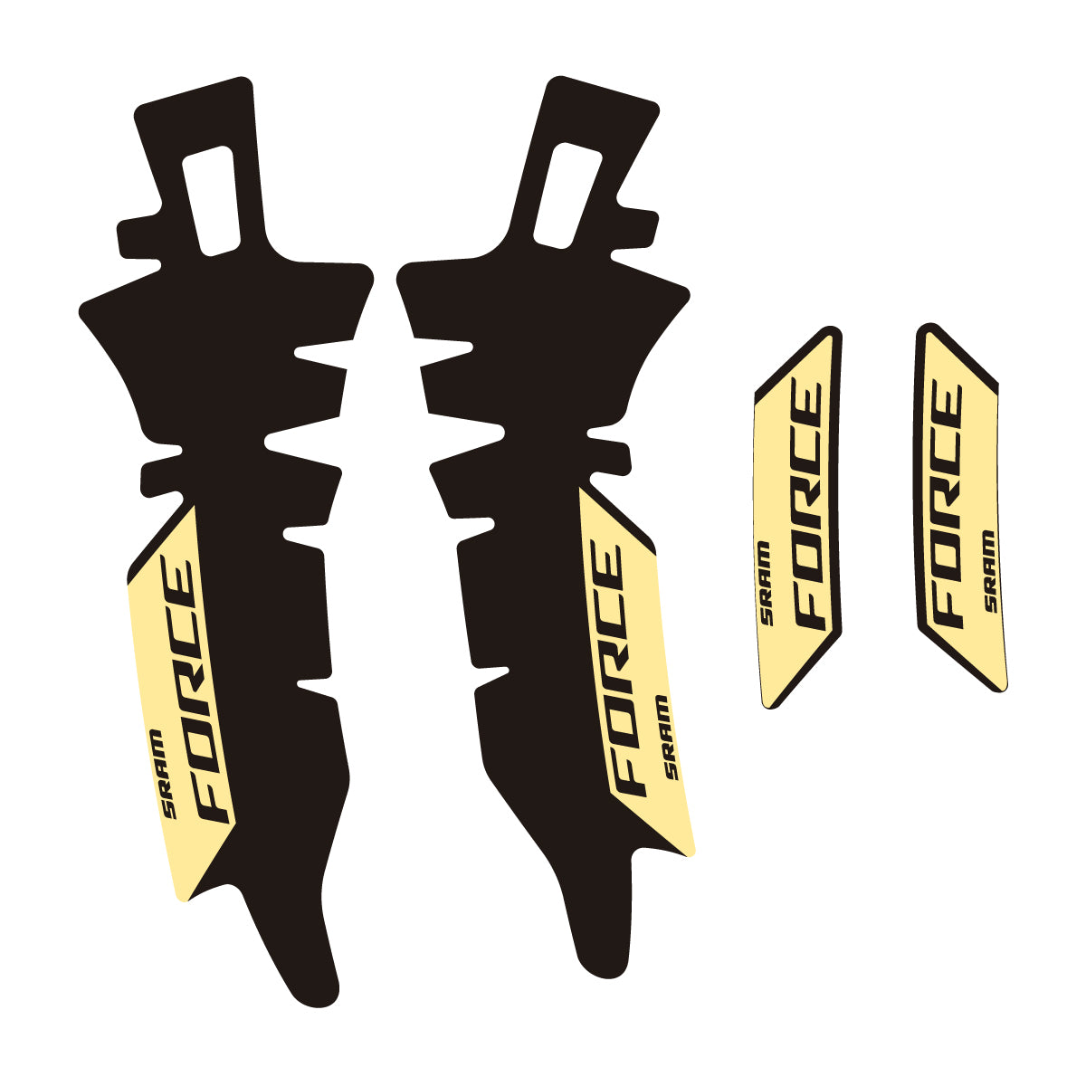 Compatible Stickers for SRAM Force E1 AXS XPLR, Brake vinyl decals - Cream