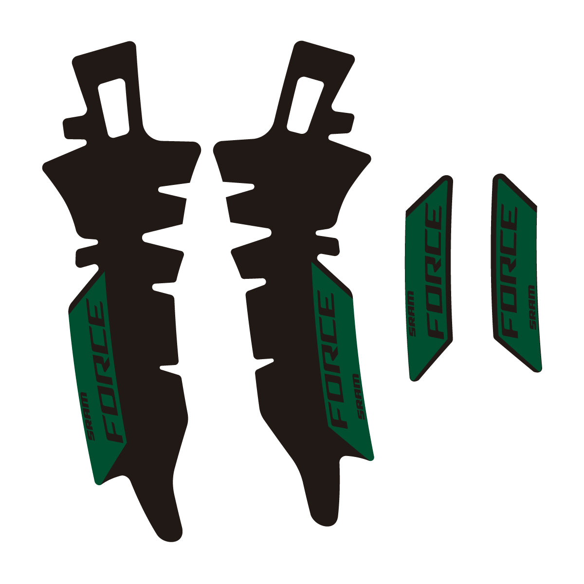 Compatible Stickers for SRAM Force E1 AXS XPLR, Brake vinyl decals - Dark Green