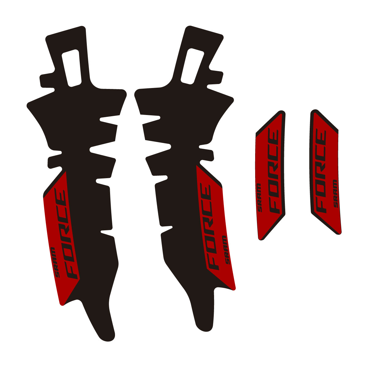 Compatible Stickers for SRAM Force E1 AXS XPLR, Brake vinyl decals - Dark Red