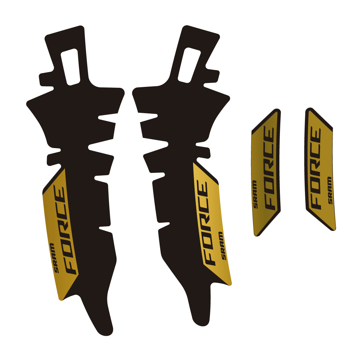 Compatible Stickers for SRAM Force E1 AXS XPLR, Brake vinyl decals - Gold