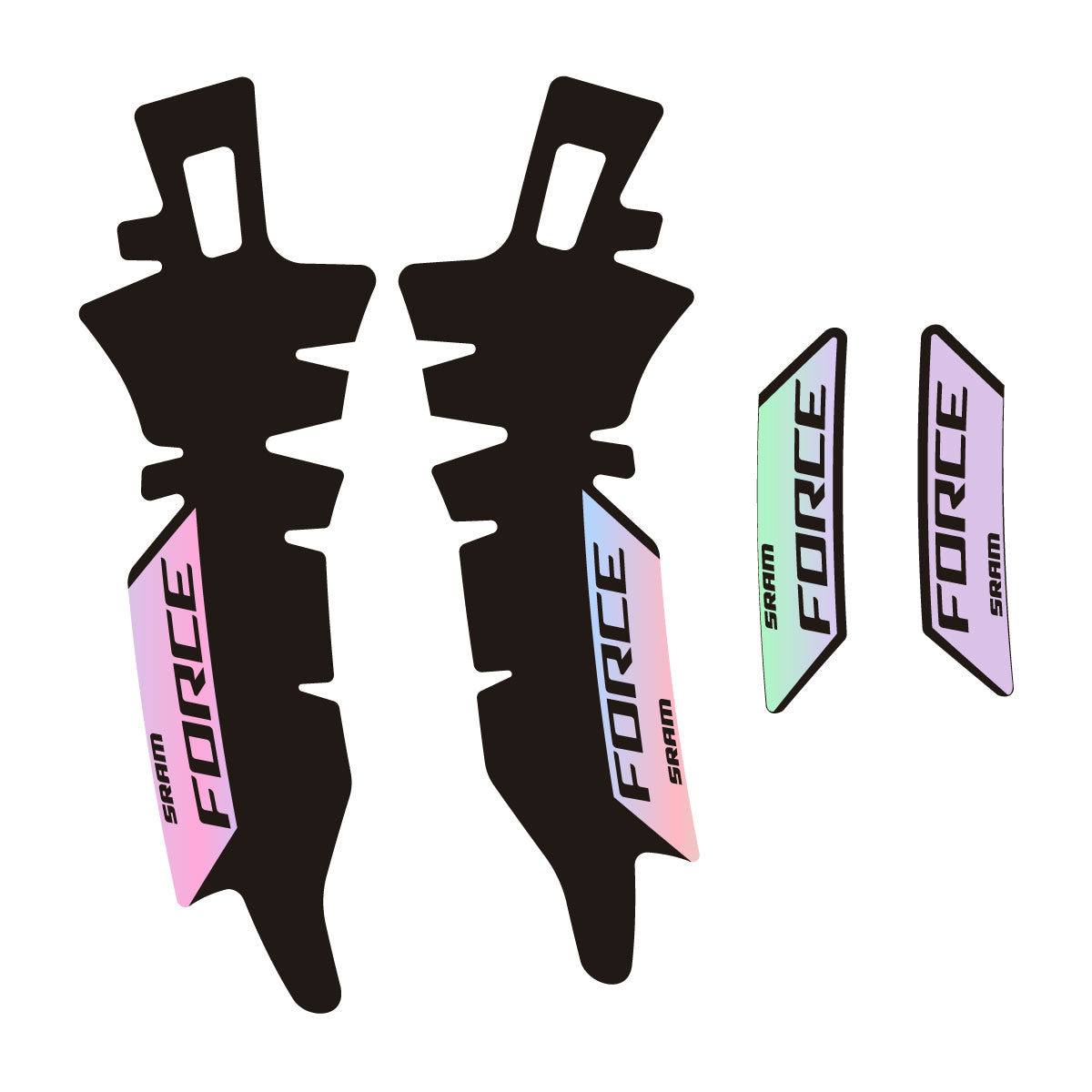 Compatible Stickers for SRAM Force E1 AXS XPLR, Brake vinyl decals - Hollographic