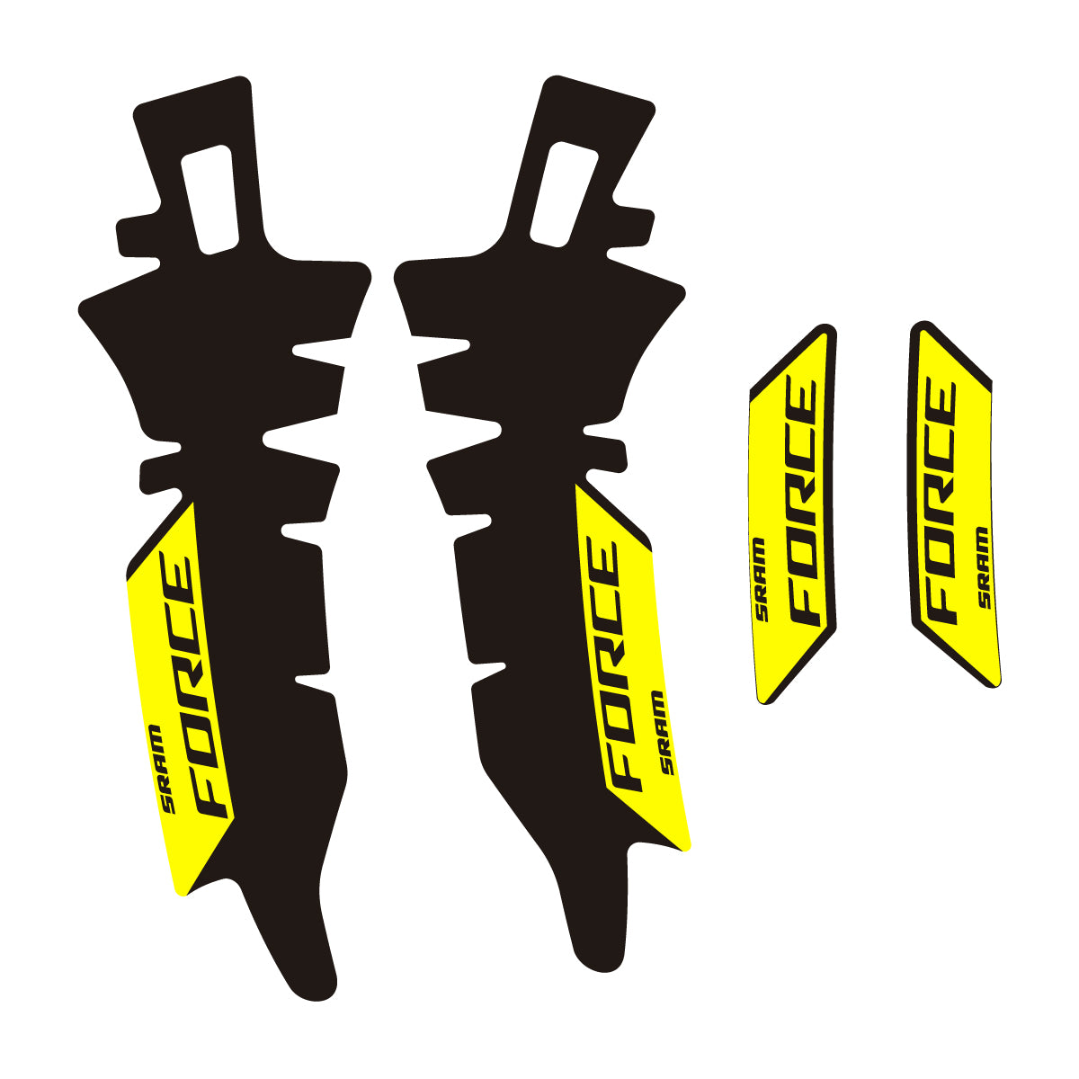 Compatible Stickers for SRAM Force E1 AXS XPLR, Brake vinyl decals - Lemon Yellow