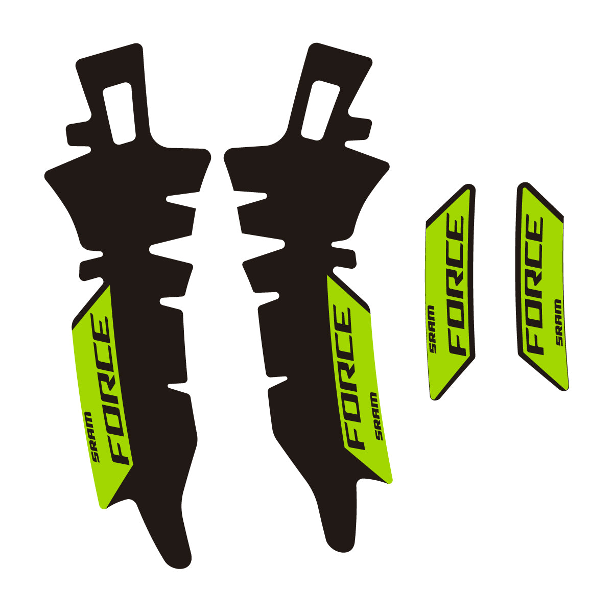 Compatible Stickers for SRAM Force E1 AXS XPLR, Brake vinyl decals - Lime Green