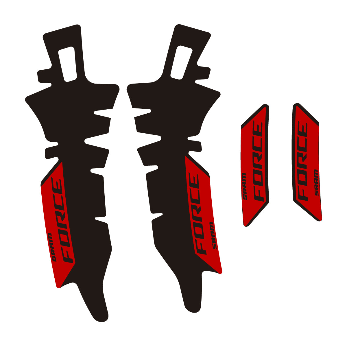 Compatible Stickers for SRAM Force E1 AXS XPLR, Brake vinyl decals - Medium Red