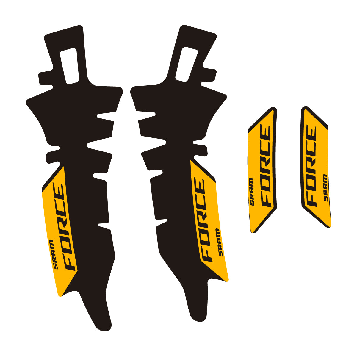 Compatible Stickers for SRAM Force E1 AXS XPLR, Brake vinyl decals - Medium Yellow