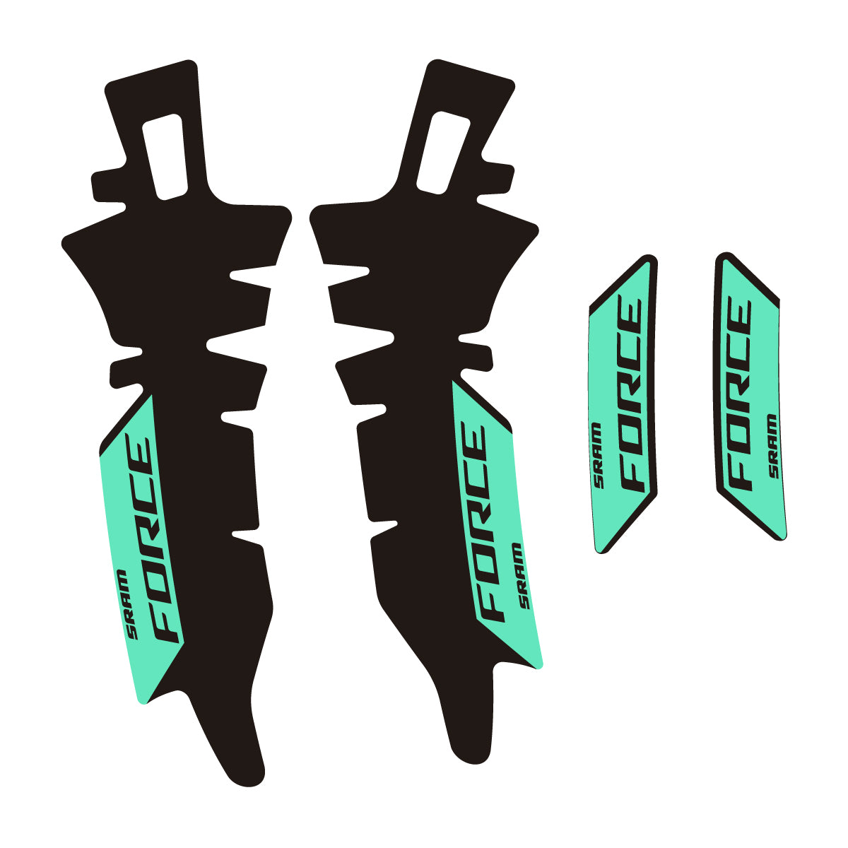 Compatible Stickers for SRAM Force E1 AXS XPLR, Brake vinyl decals - Mint