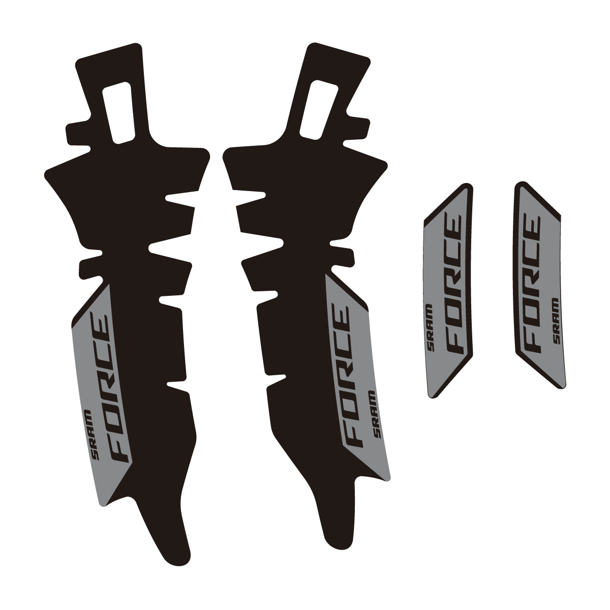 Compatible Stickers for SRAM Force E1 AXS XPLR, Brake vinyl decals - Traffic Grey