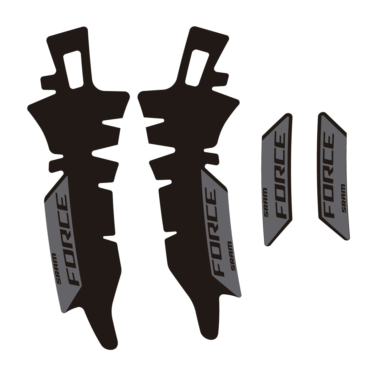 Compatible Stickers for SRAM Force E1 AXS XPLR, Brake vinyl decals - Medium Grey