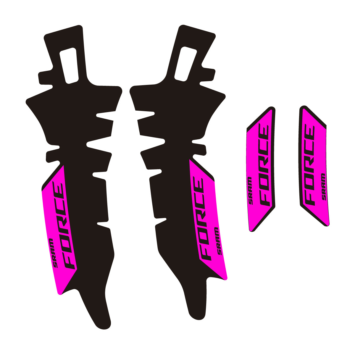 Compatible Stickers for SRAM Force E1 AXS XPLR, Brake vinyl decals - Fuchsia Neon