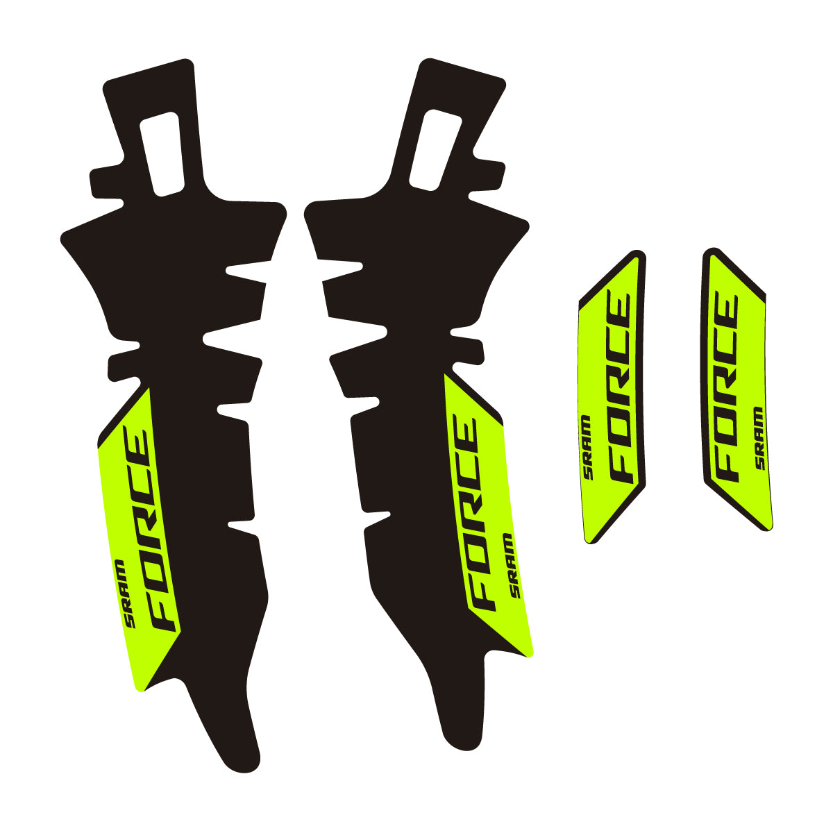 Compatible Stickers for SRAM Force E1 AXS XPLR, Brake vinyl decals - Lime Neon