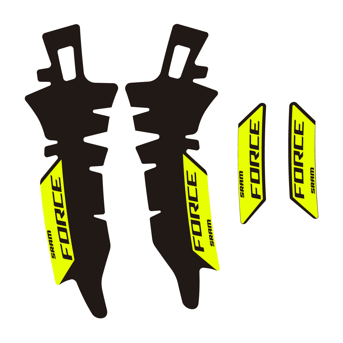 Compatible Stickers for SRAM Force E1 AXS XPLR, Brake vinyl decals - Neon Yellow