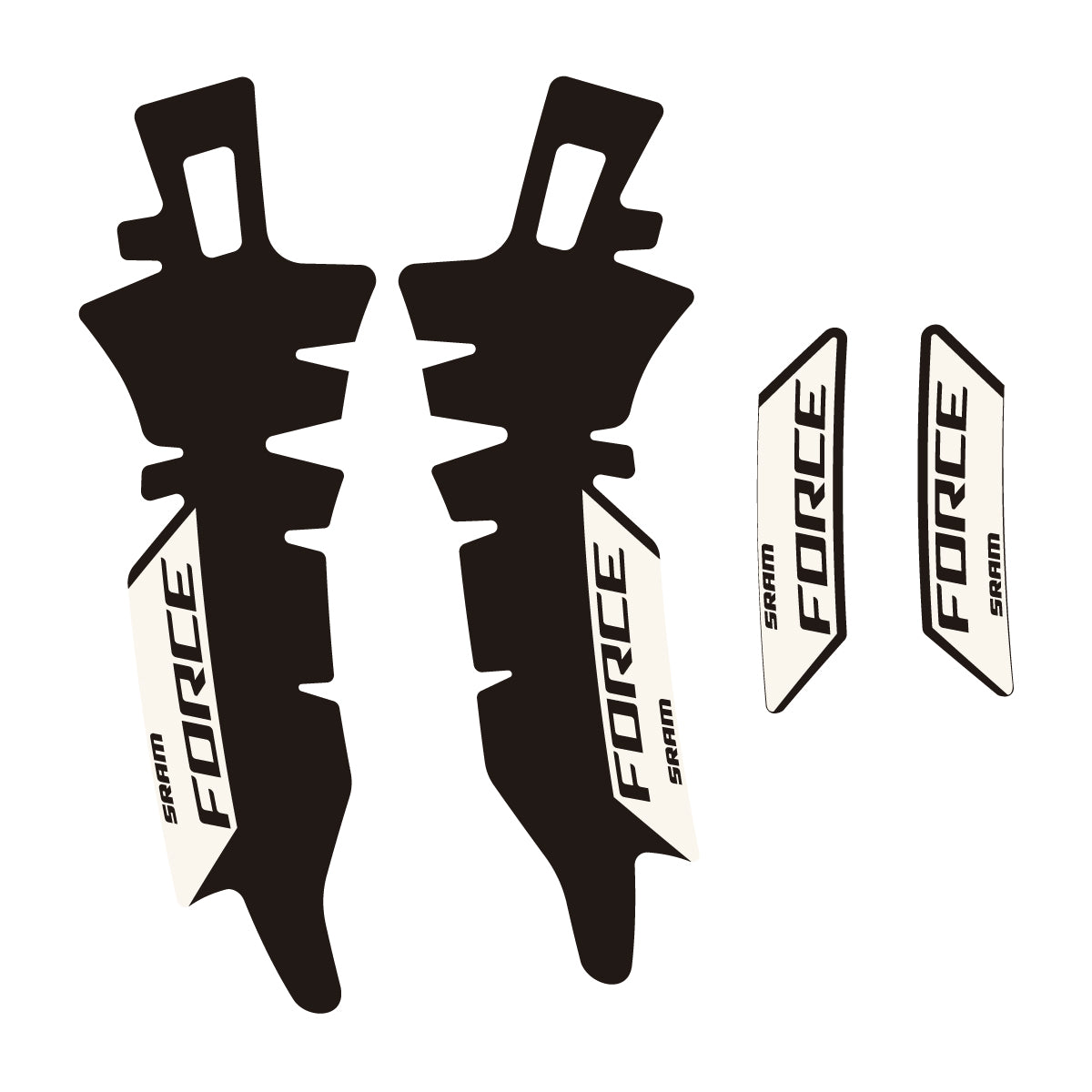 Compatible Stickers for SRAM Force E1 AXS XPLR, Brake vinyl decals - Bone White