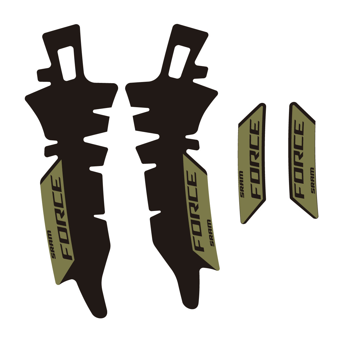 Compatible Stickers for SRAM Force E1 AXS XPLR, Brake vinyl decals - Khaki