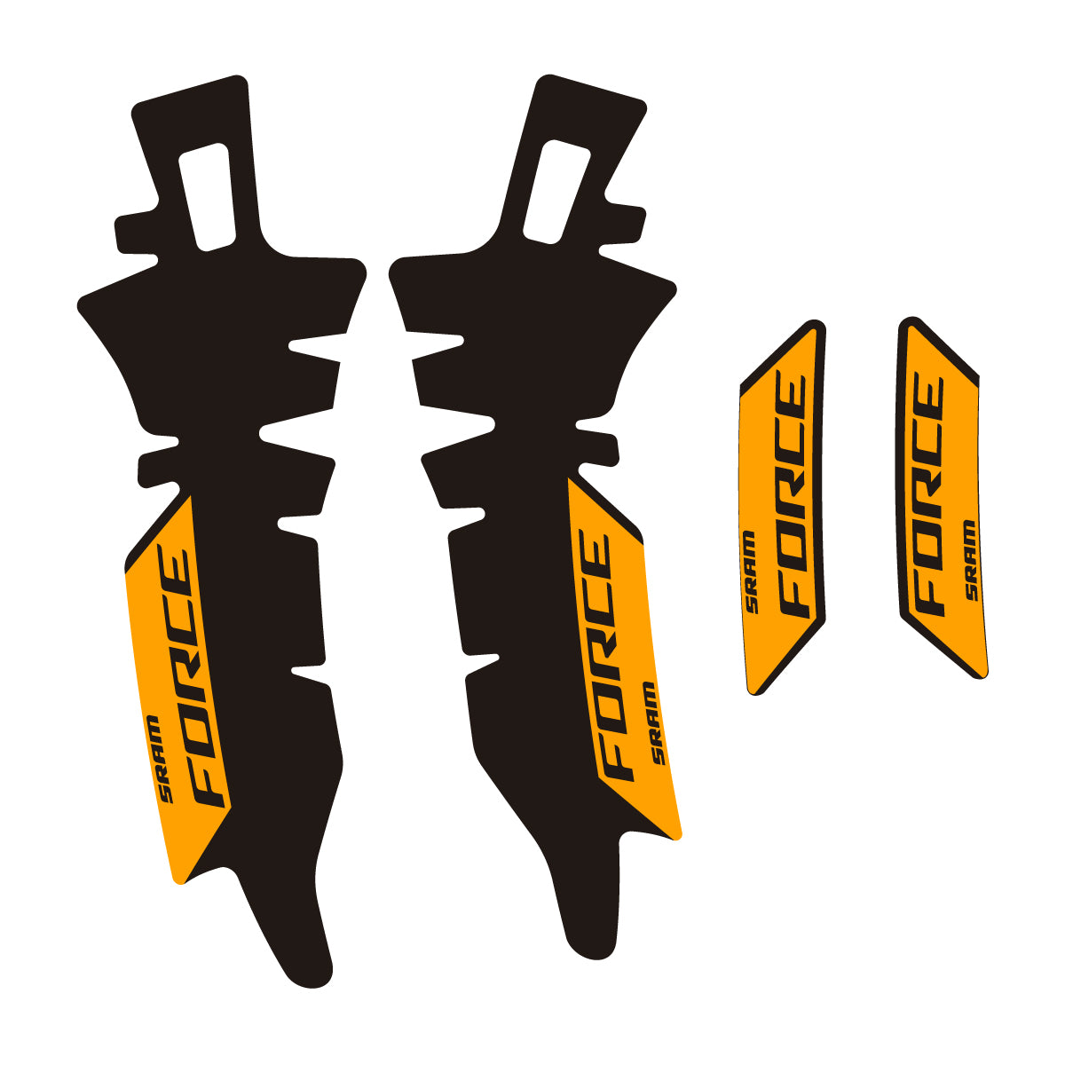 Compatible Stickers for SRAM Force E1 AXS XPLR, Brake vinyl decals - Orange Yellow