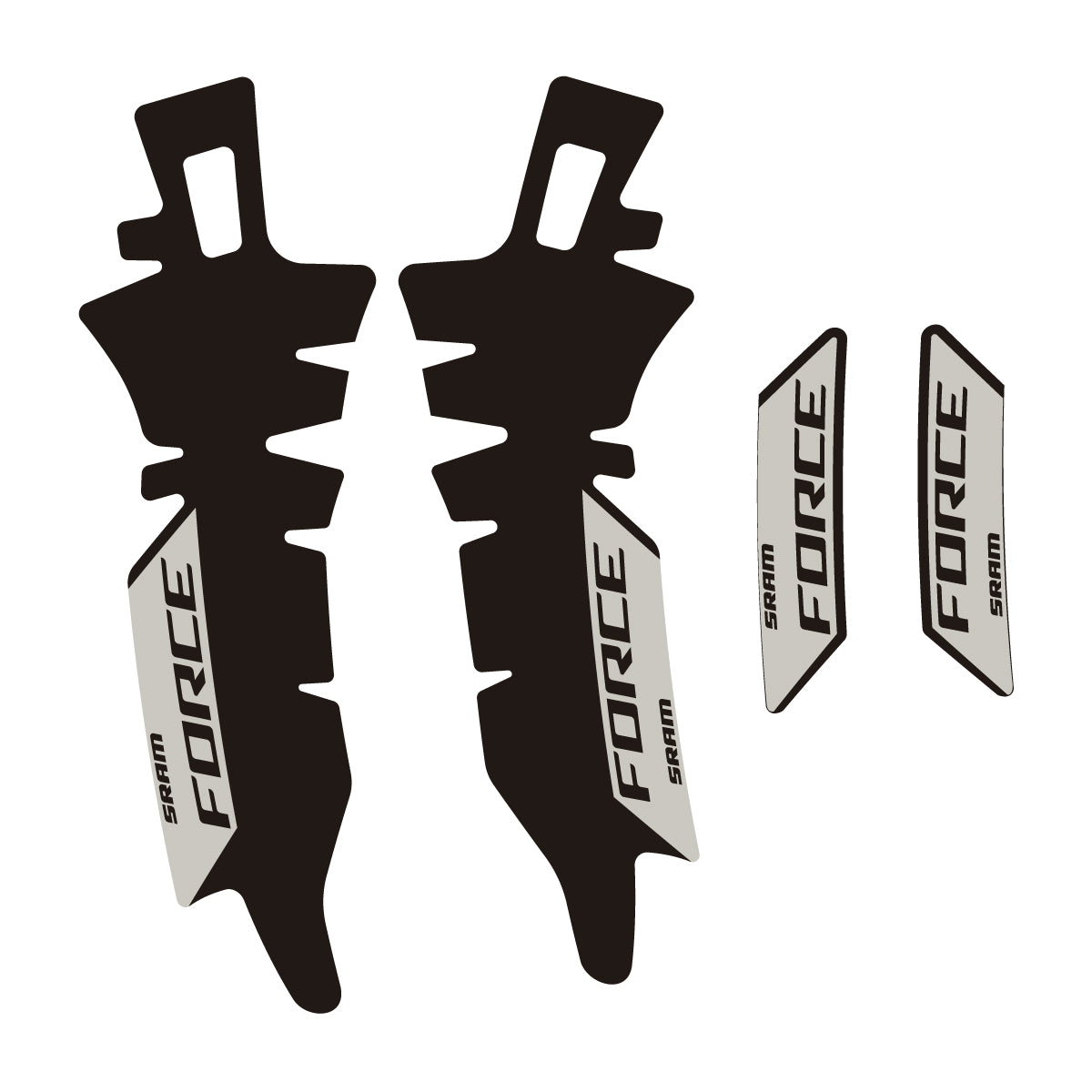 Compatible Stickers for SRAM Force E1 AXS XPLR, Brake vinyl decals - Light Grey