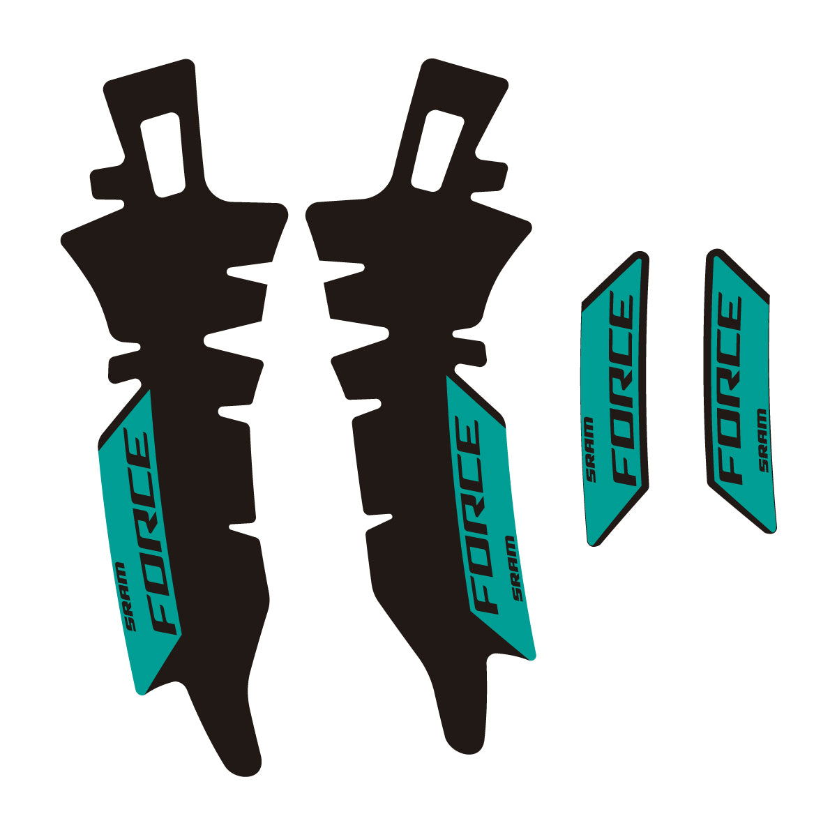 Compatible Stickers for SRAM Force E1 AXS XPLR, Brake vinyl decals - Petrol Turquoise