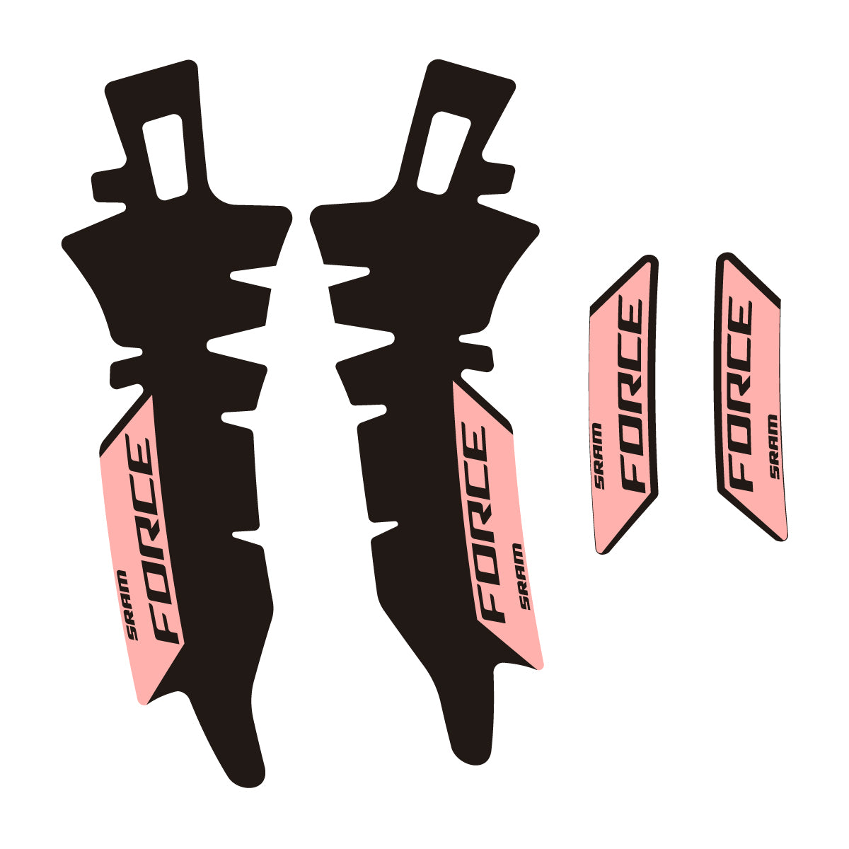 Compatible Stickers for SRAM Force E1 AXS XPLR, Brake vinyl decals - Salmon Pink