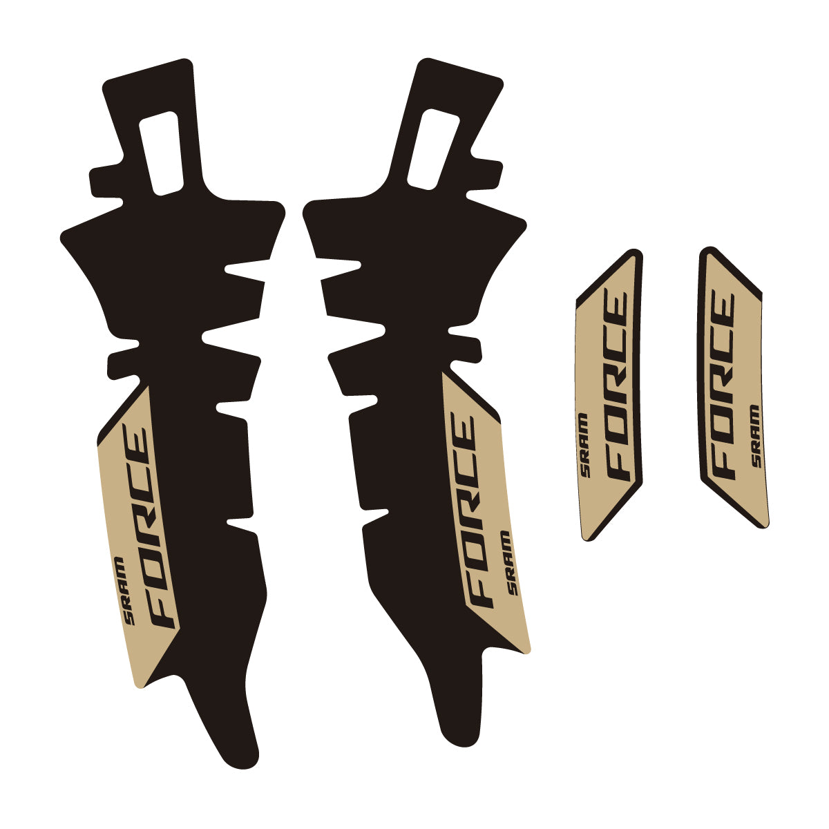 Compatible Stickers for SRAM Force E1 AXS XPLR, Brake vinyl decals - Sand