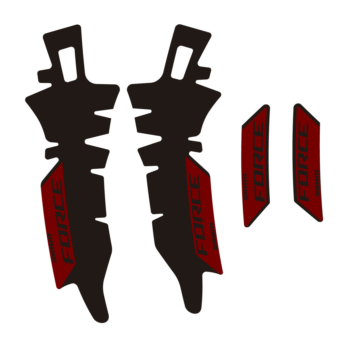 Compatible Stickers for SRAM Force E1 AXS XPLR, Brake vinyl decals - Very Dark Red